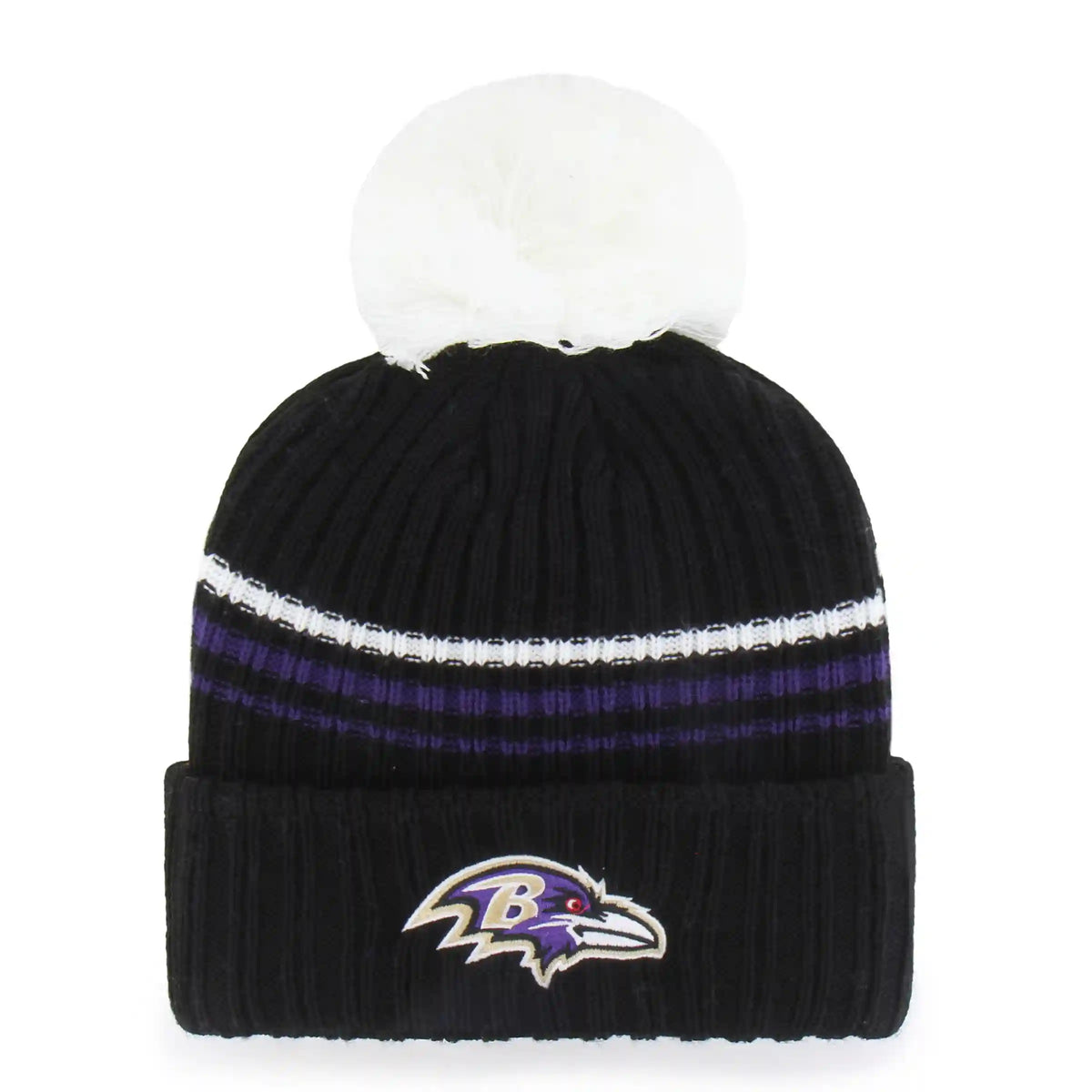 BALTIMORE RAVENS FUZZY SCRIPT '47 WOMEN'S CUFF KNIT