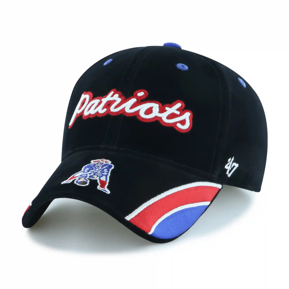 NEW ENGLAND PATRIOTS HISTORIC VELVET DENIM SCRIPT '47 WOMEN'S MVP