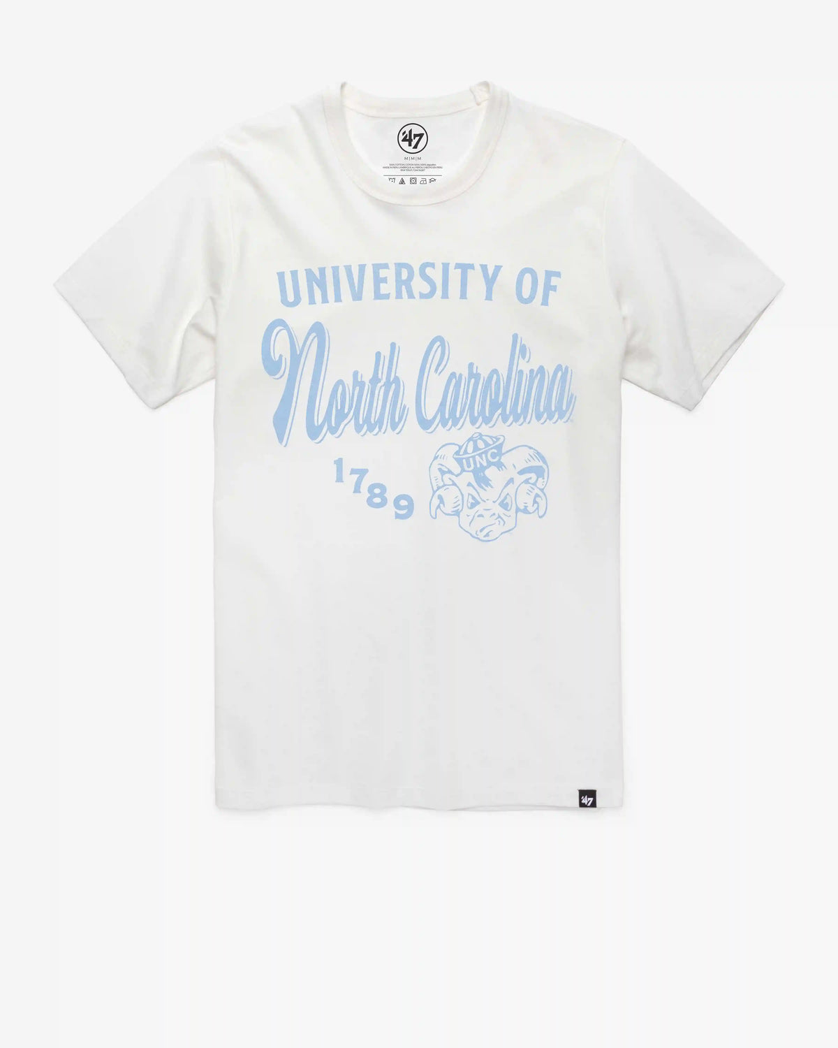 NORTH CAROLINA TAR HEELS UNC VINTAGE DIAG SCRIPT '47 FRANKLIN TEE