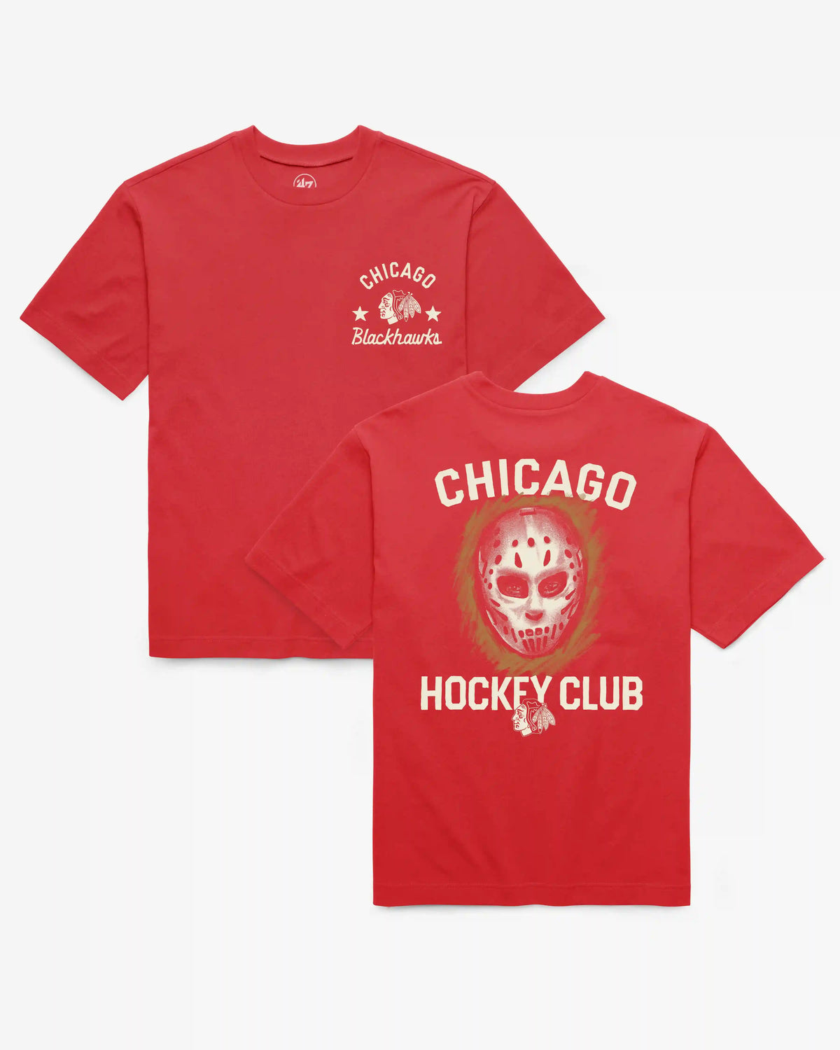 CHICAGO BLACKHAWKS MASK BACK '47 FOUNDATION TEE