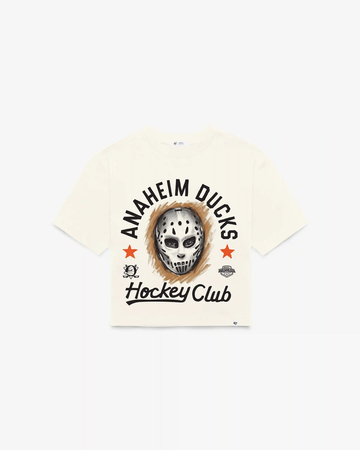 ANAHEIM DUCKS ARCH MASK '47 FOUNDATION CROP TEE WOMENS