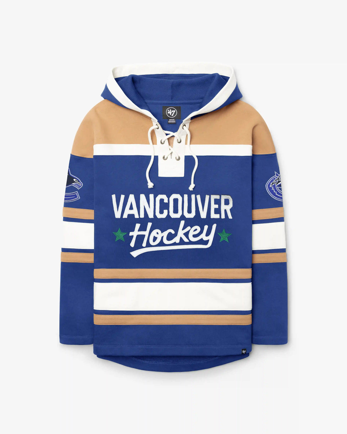 VANCOUVER CANUCKS BLOCK SCRIPT SUPERIOR '47 LACER HOOD