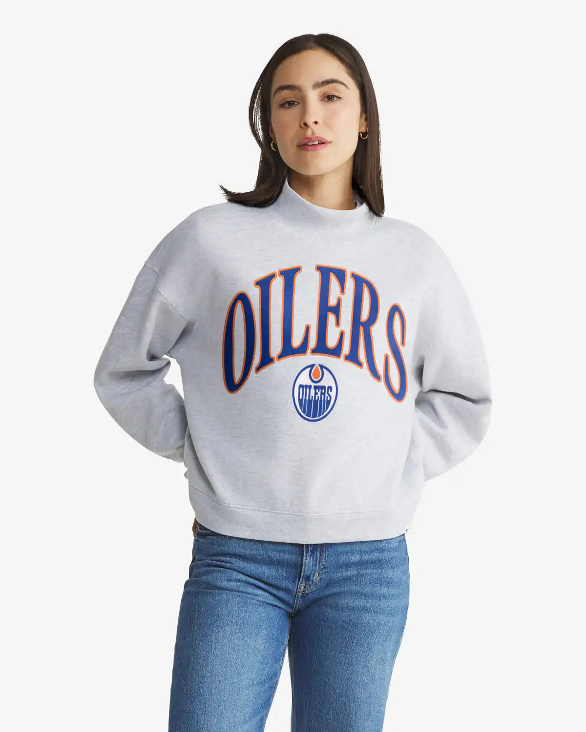 EDMONTON OILERS VINTAGE VANTAGE '47 WOMEN'S MOCK NECK PULLOVER