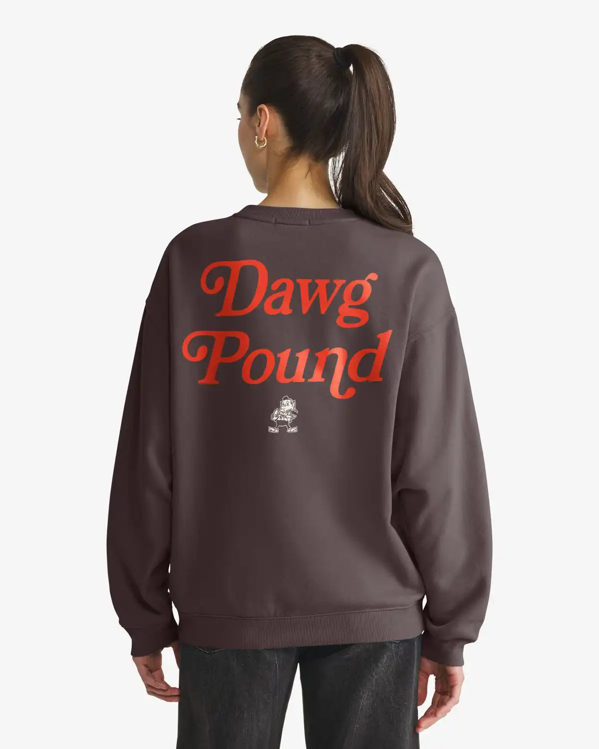 CLEVELAND BROWNS HISTORIC SHOUT IT '47 OUT OVERSIZED CREW WOMENS