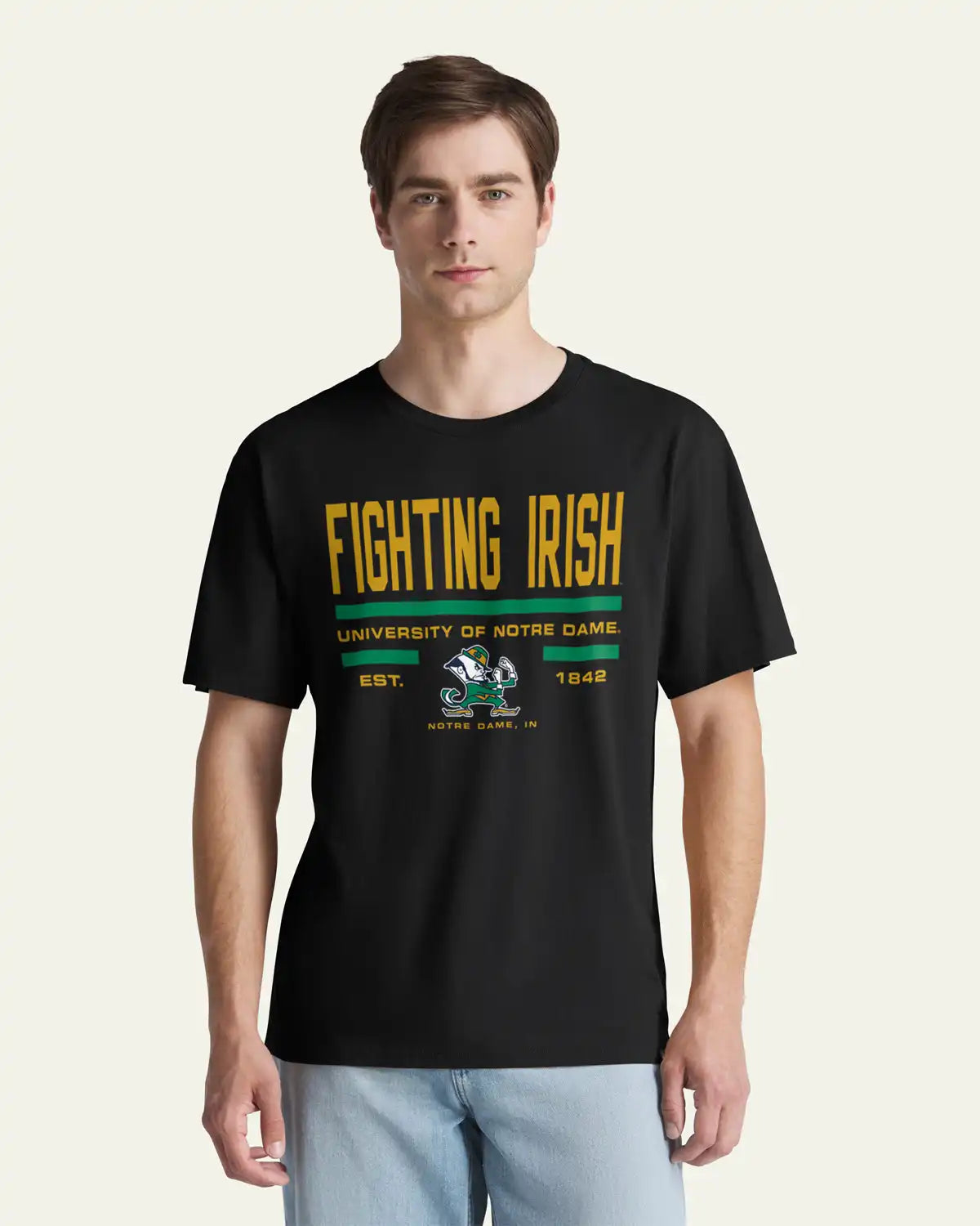 NOTRE DAME FIGHTING IRISH STACK BLOCK '47 EVERYDAY TEE