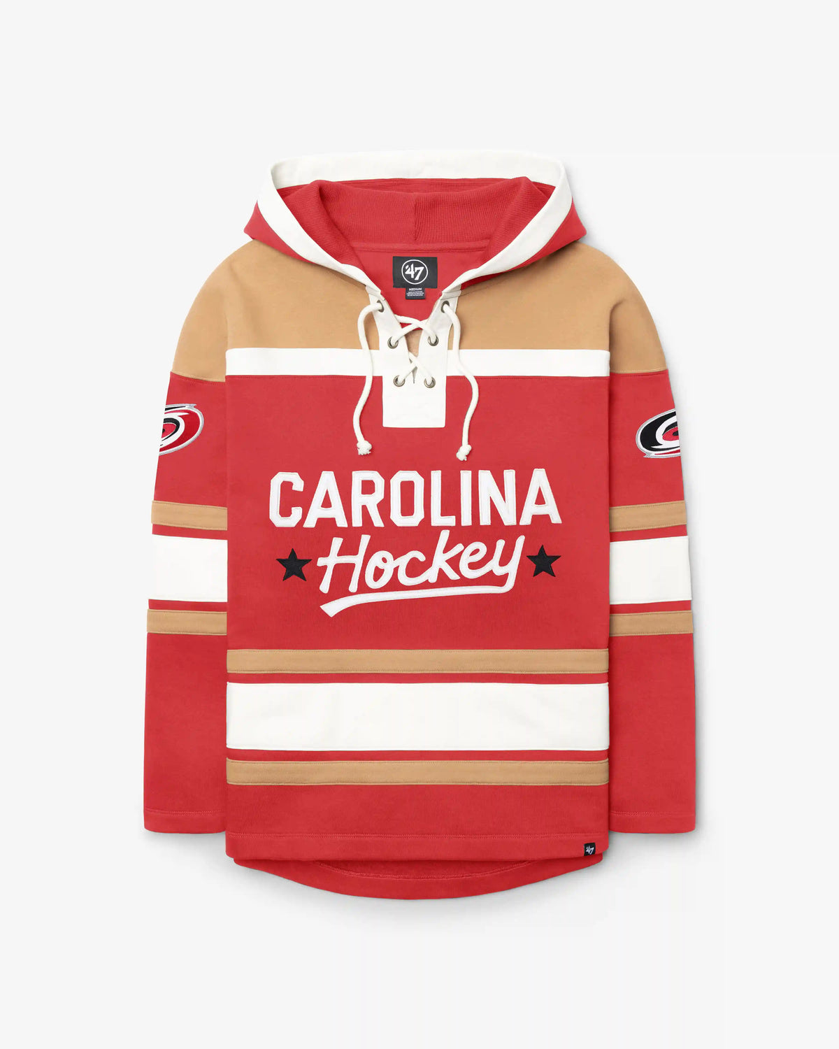CAROLINA HURRICANES BLOCK SCRIPT SUPERIOR '47 LACER HOOD