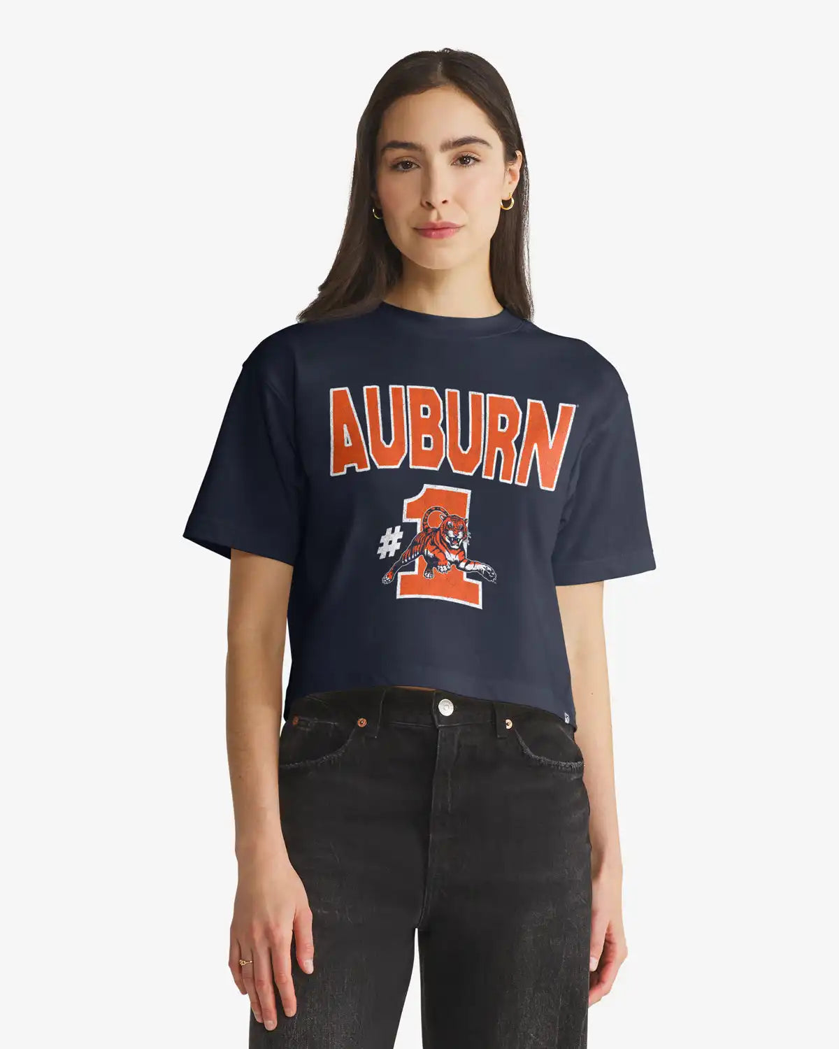 AUBURN TIGERS VINTAGE FIRST RANK '47 FOUNDATION CROP TEE WOMENS