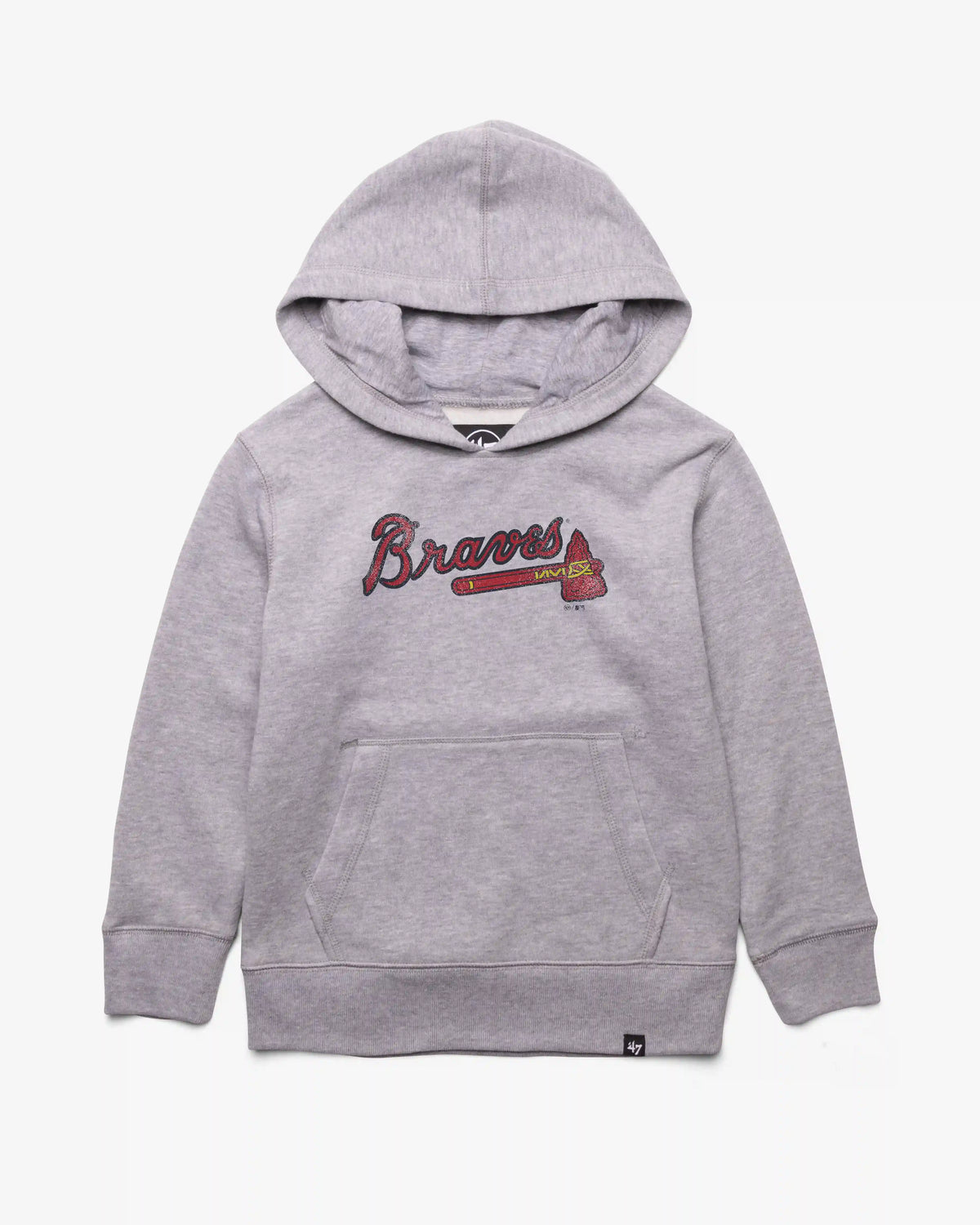 ATLANTA BRAVES DISTRESSED IMPRINT '47 KID'S HEADLINE HOOD