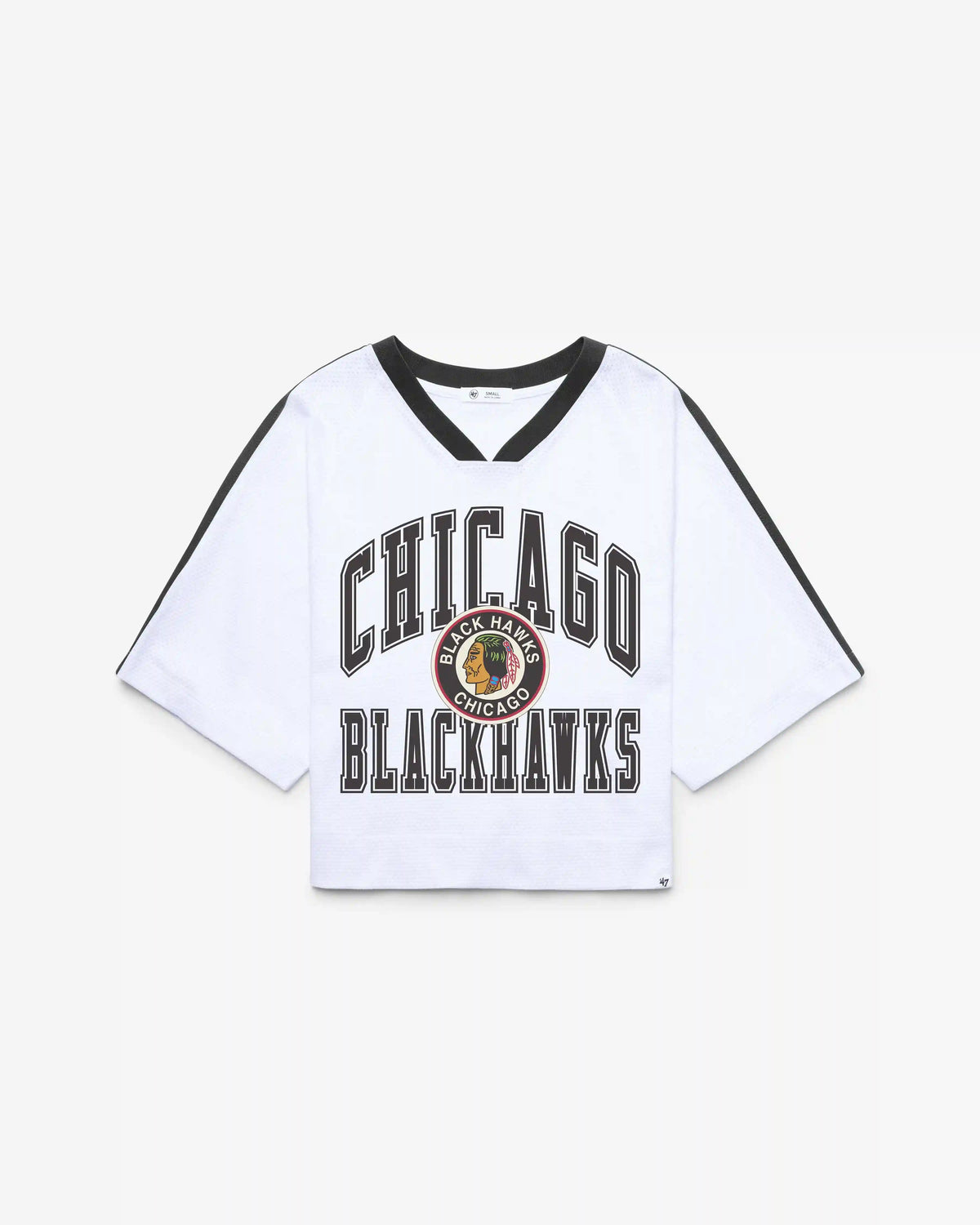 CHICAGO BLACKHAWKS VINTAGE BIG OVERARCH '47 WOMEN'S DROP NEEDLE RAGLAN