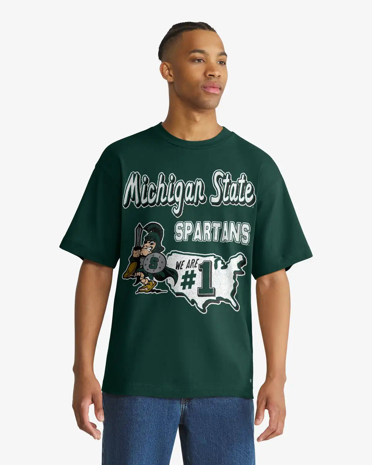 MICHIGAN STATE SPARTANS VINTAGE MASCOT MANIA '47 FOUNDATION TEE