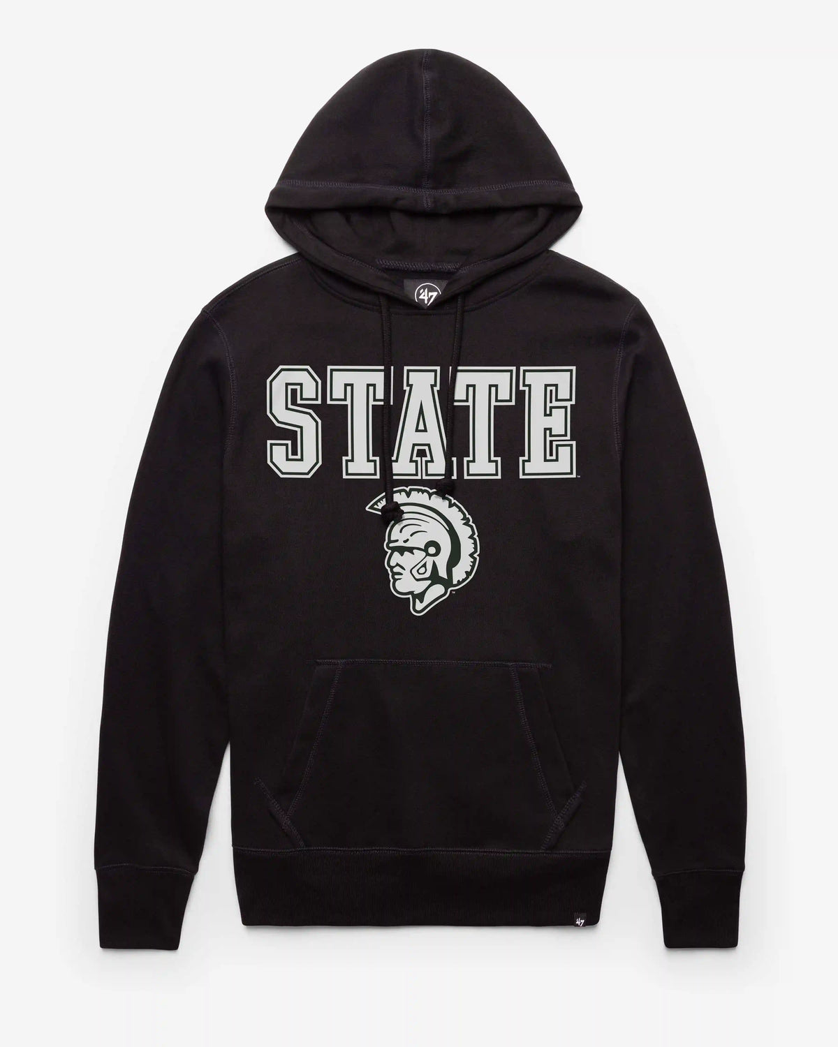 MICHIGAN STATE SPARTANS VINTAGE STRAIGHT BLOCK '47 HEADLINE HOOD