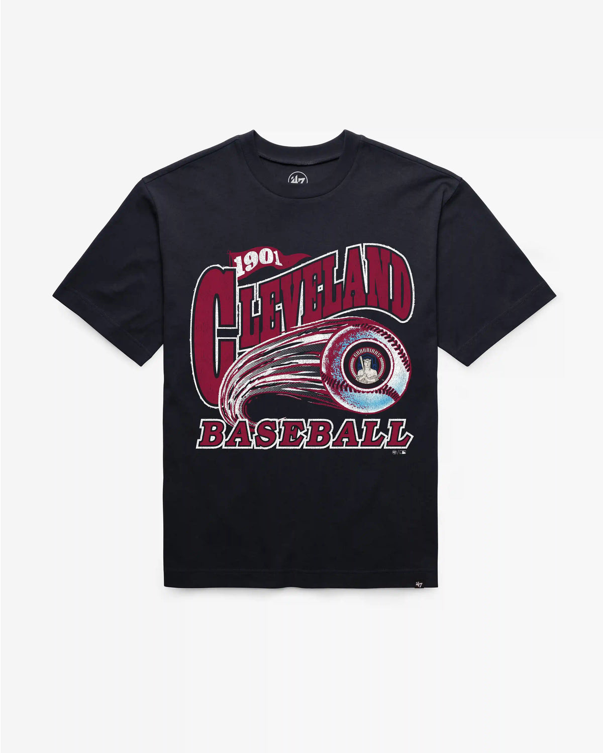 CLEVELAND GUARDIANS CITY CONNECT GAME WORN CURVE '47 FOUNDATION TEE