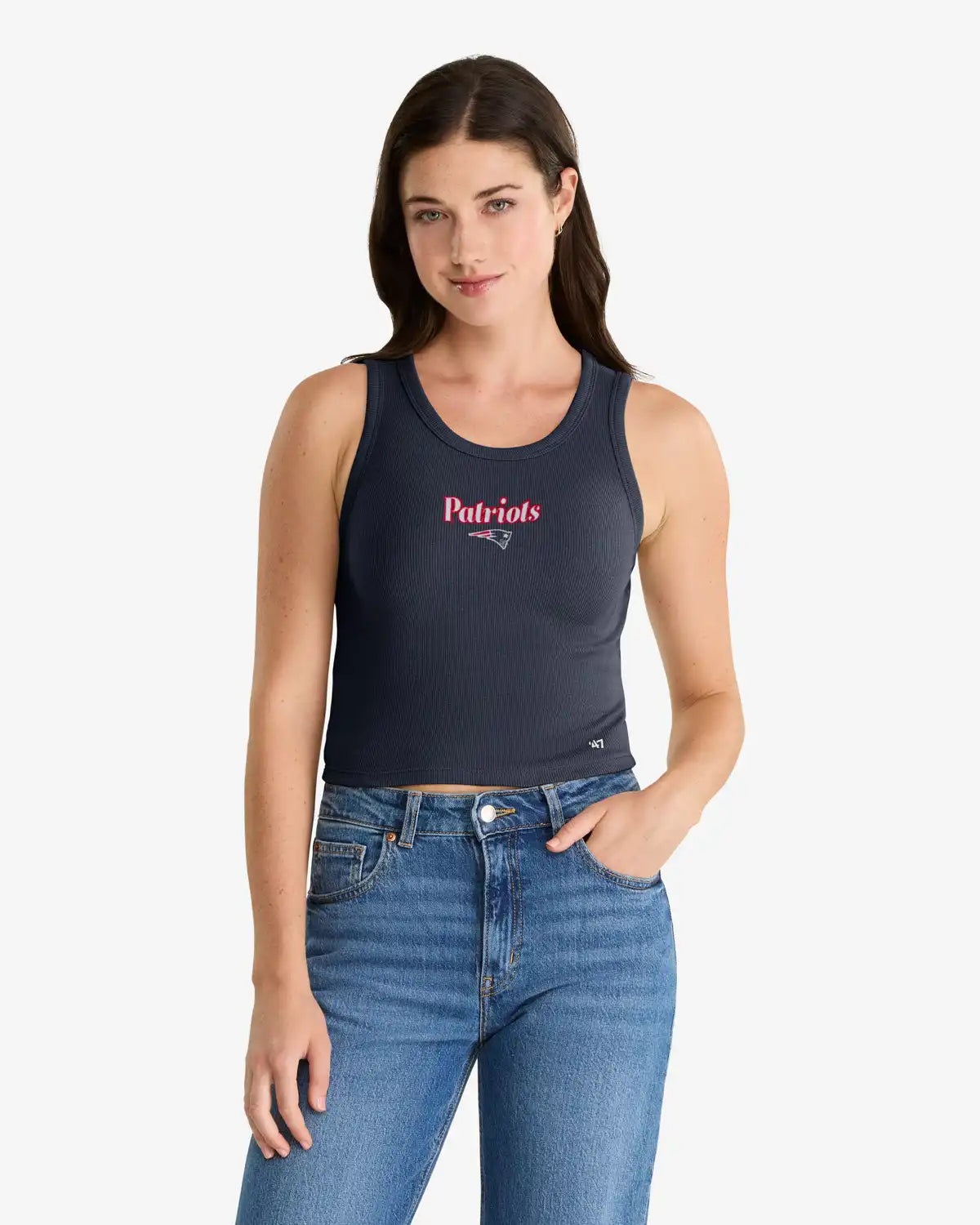 NEW ENGLAND PATRIOTS STRAIGHT CUT '47 BABY RIB TANK WOMENS
