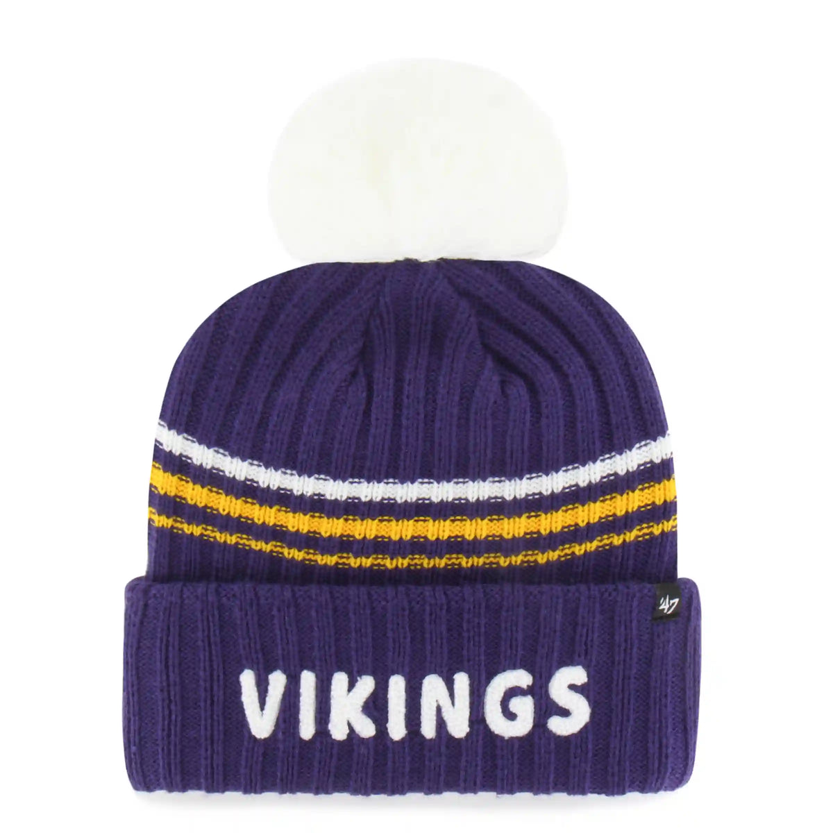 MINNESOTA VIKINGS FUZZY SCRIPT '47 WOMEN'S CUFF KNIT