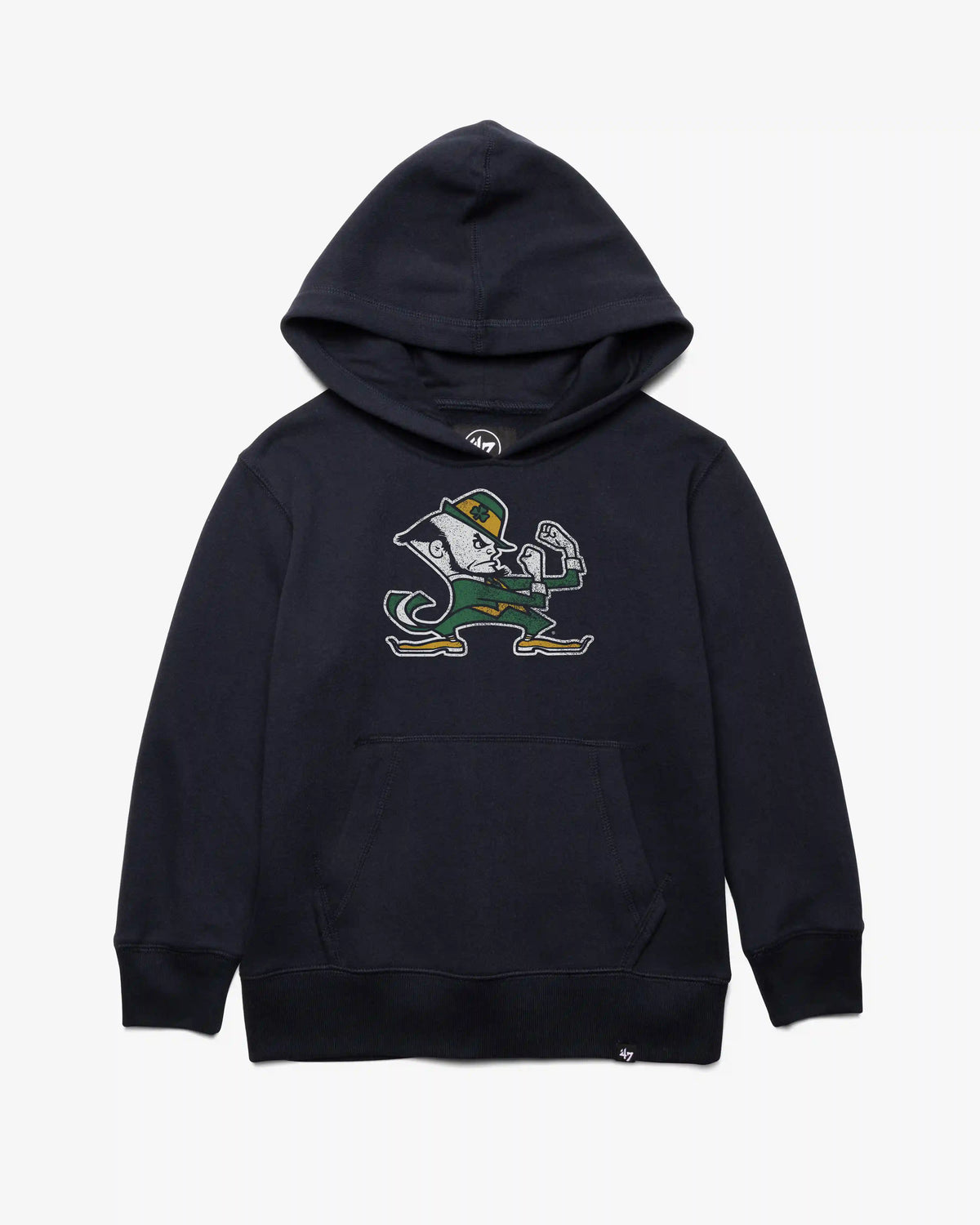 NOTRE DAME FIGHTING IRISH DISTRESSED IMPRINT '47 KID'S HEADLINE HOOD