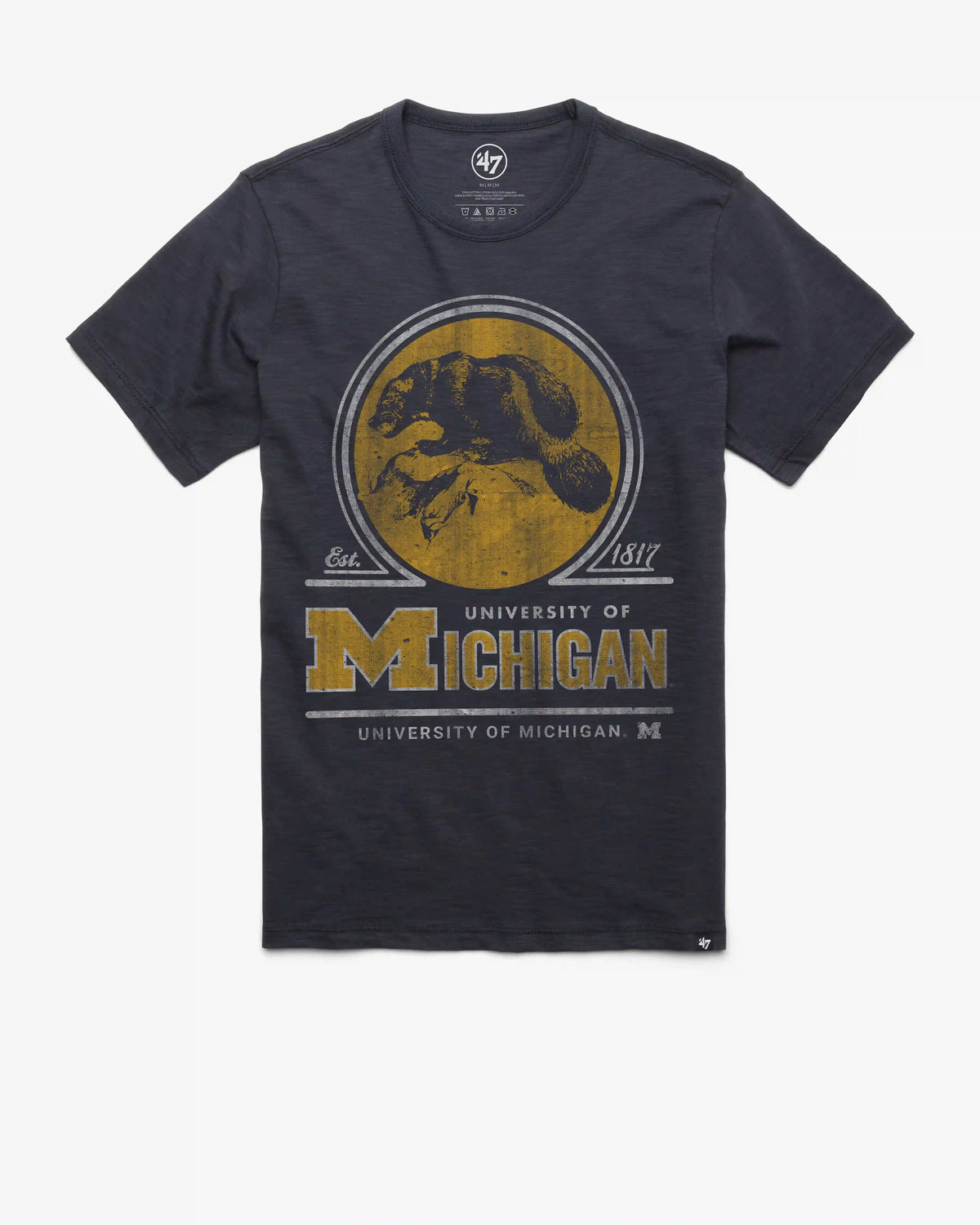 MICHIGAN WOLVERINES VINTAGE EMBLEM MARK '47 SCRUM TEE