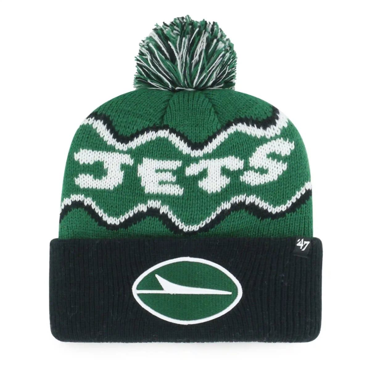 NEW YORK JETS SQUIGGLE SCRIPT '47 KID'S CUFF KNIT