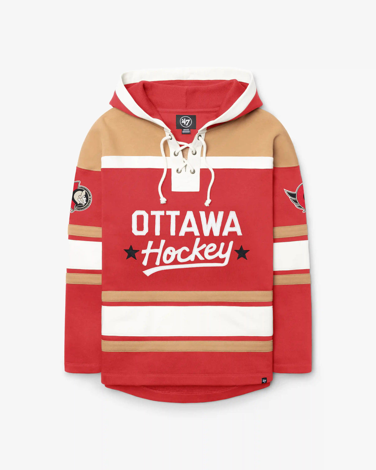 OTTAWA SENATORS BLOCK SCRIPT SUPERIOR '47 LACER HOOD