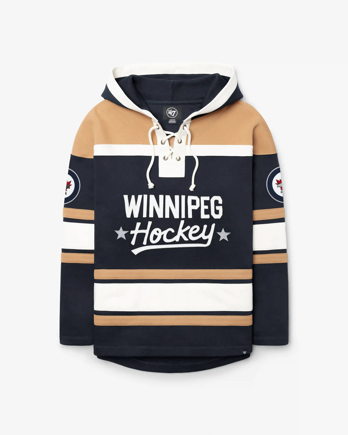 WINNIPEG JETS BLOCK SCRIPT SUPERIOR '47 LACER HOOD