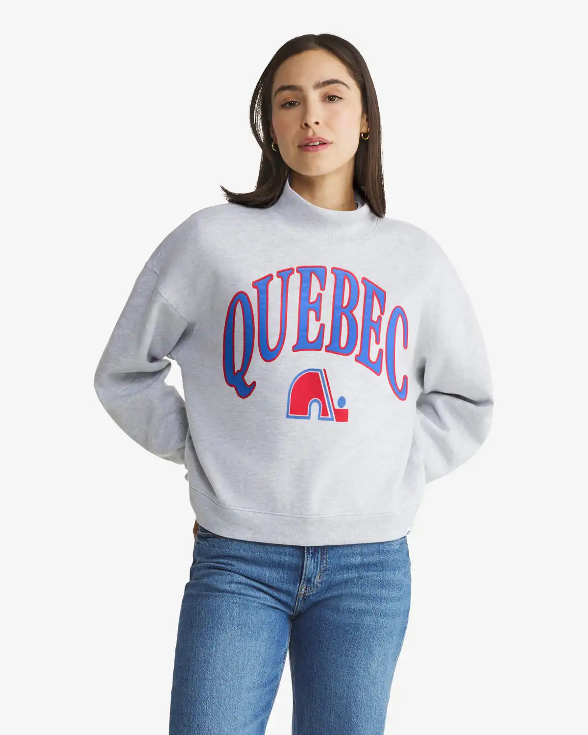 QUEBEC NORDIQUES VINTAGE VANTAGE '47 WOMEN'S MOCK NECK PULLOVER