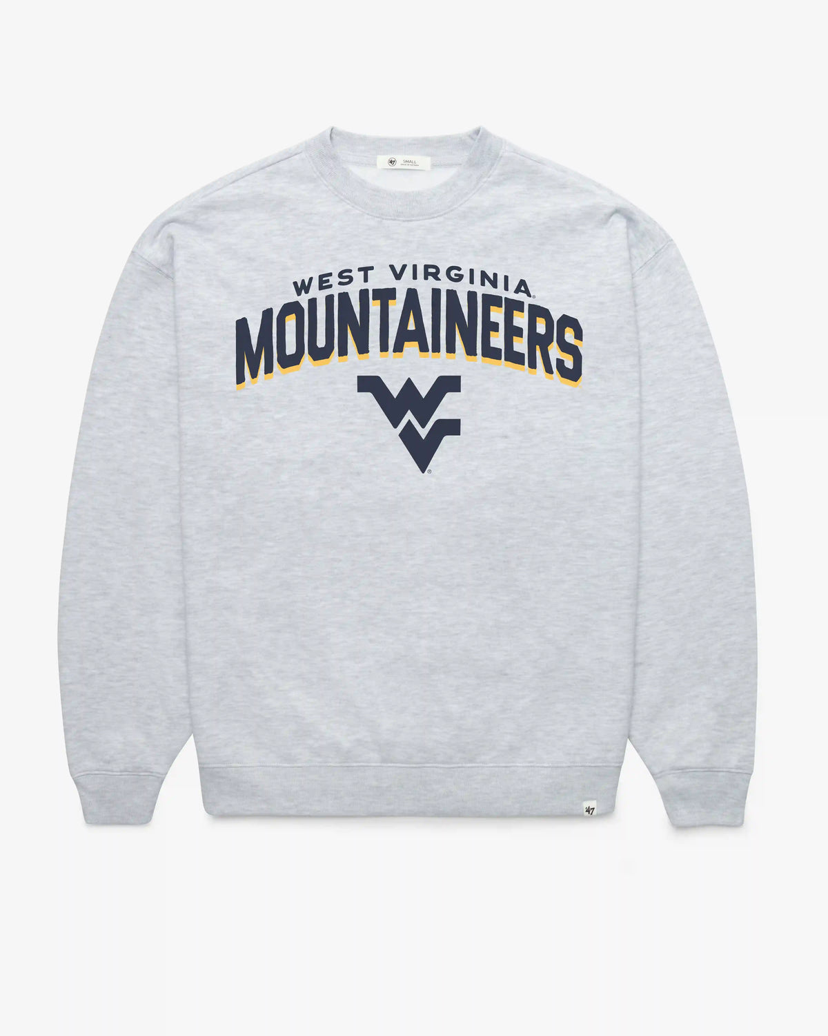 WEST VIRGINIA MOUNTAINEERS CAMPUS ARCH CLOUD '47 OVERSIZED CREW WOMENS