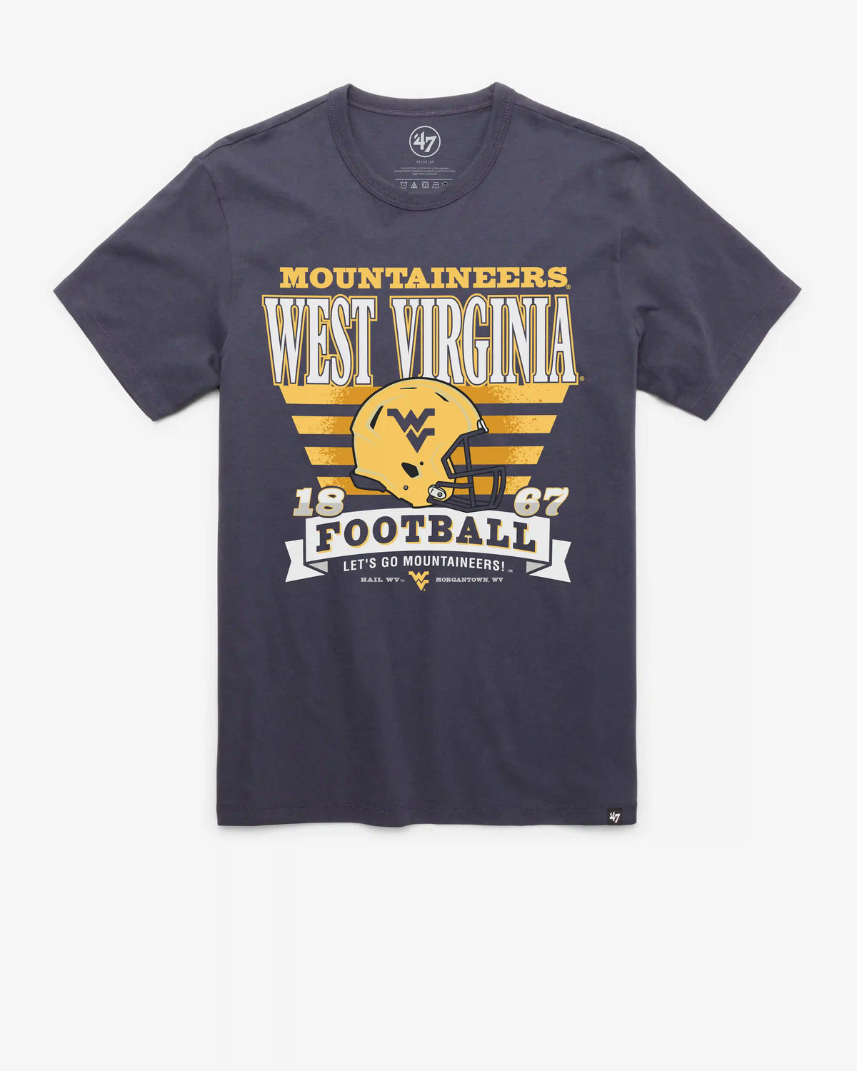WEST VIRGINIA MOUNTAINEERS STRIPE SPLASH '47 FRANKLIN TEE