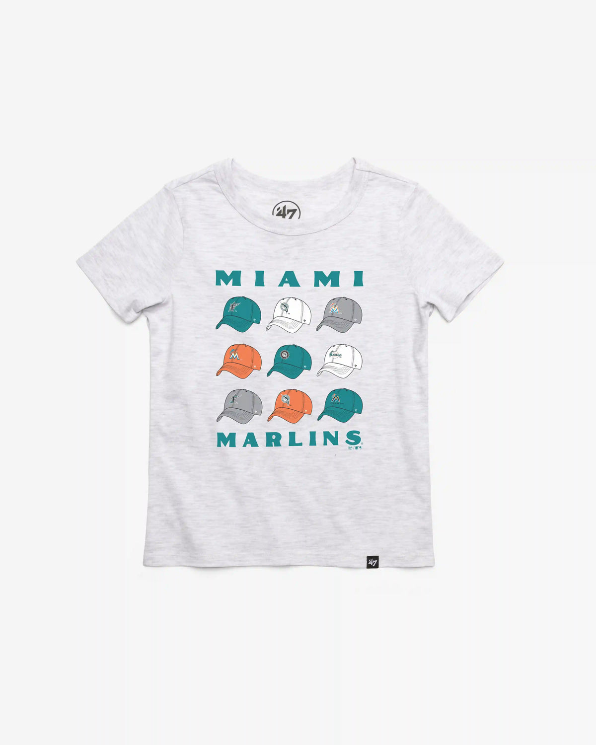 MIAMI MARLINS COOPERSTOWN CAP OFF '47 KID'S FRANKLIN TEE