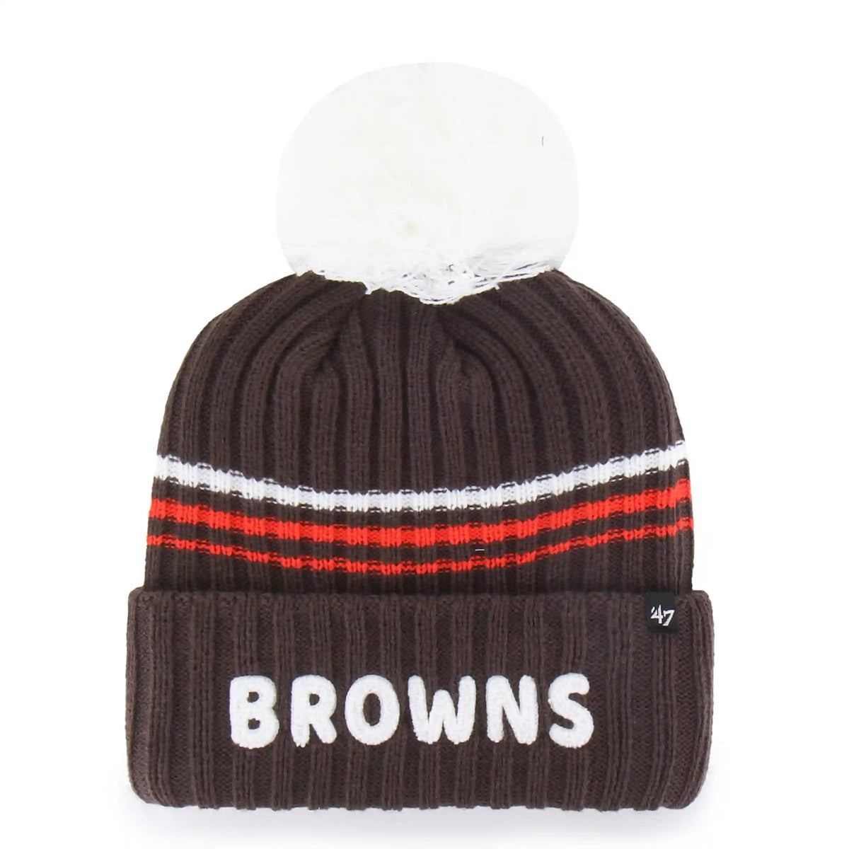 CLEVELAND BROWNS FUZZY SCRIPT '47 WOMEN'S CUFF KNIT