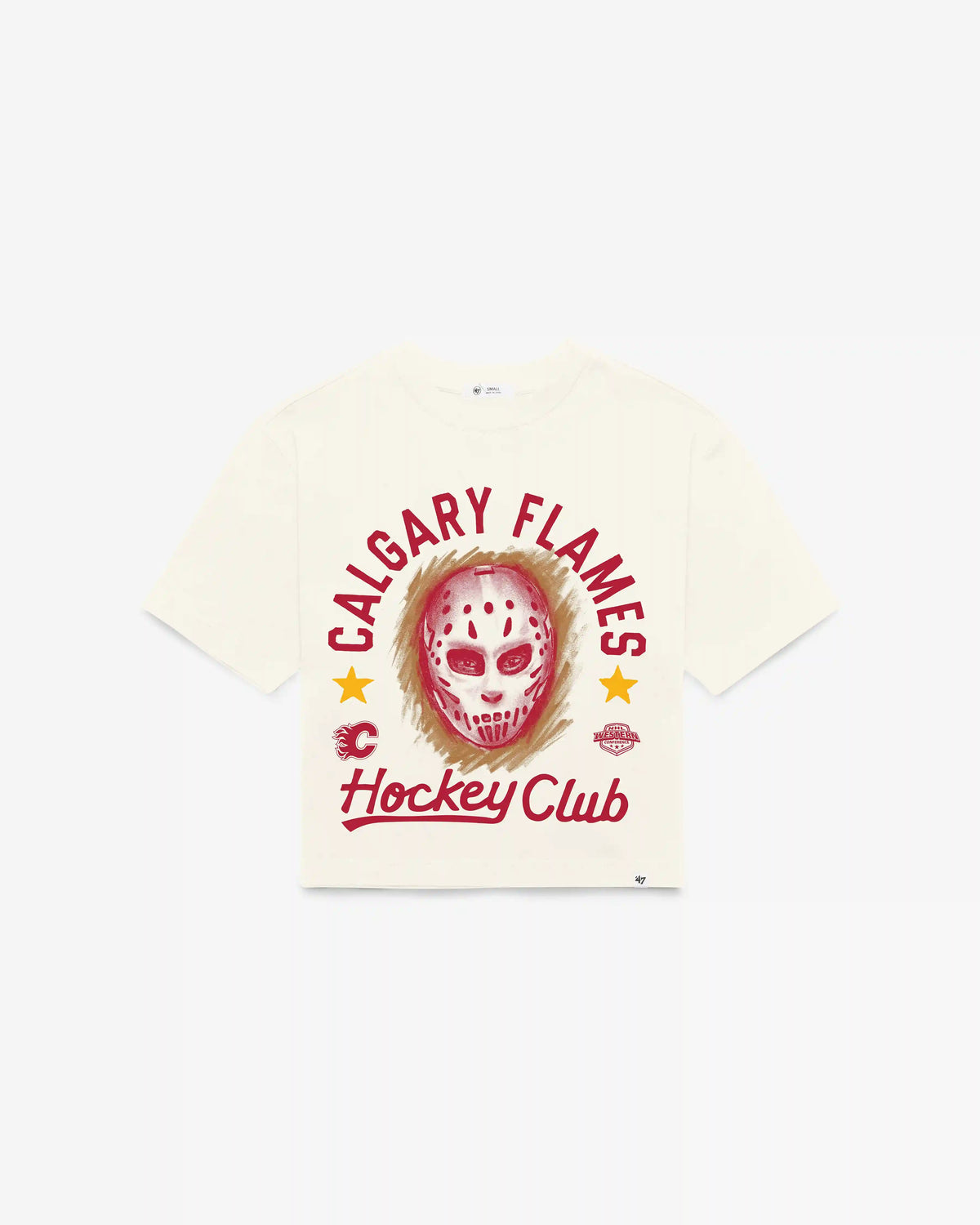 CALGARY FLAMES ARCH MASK '47 FOUNDATION CROP TEE WOMENS