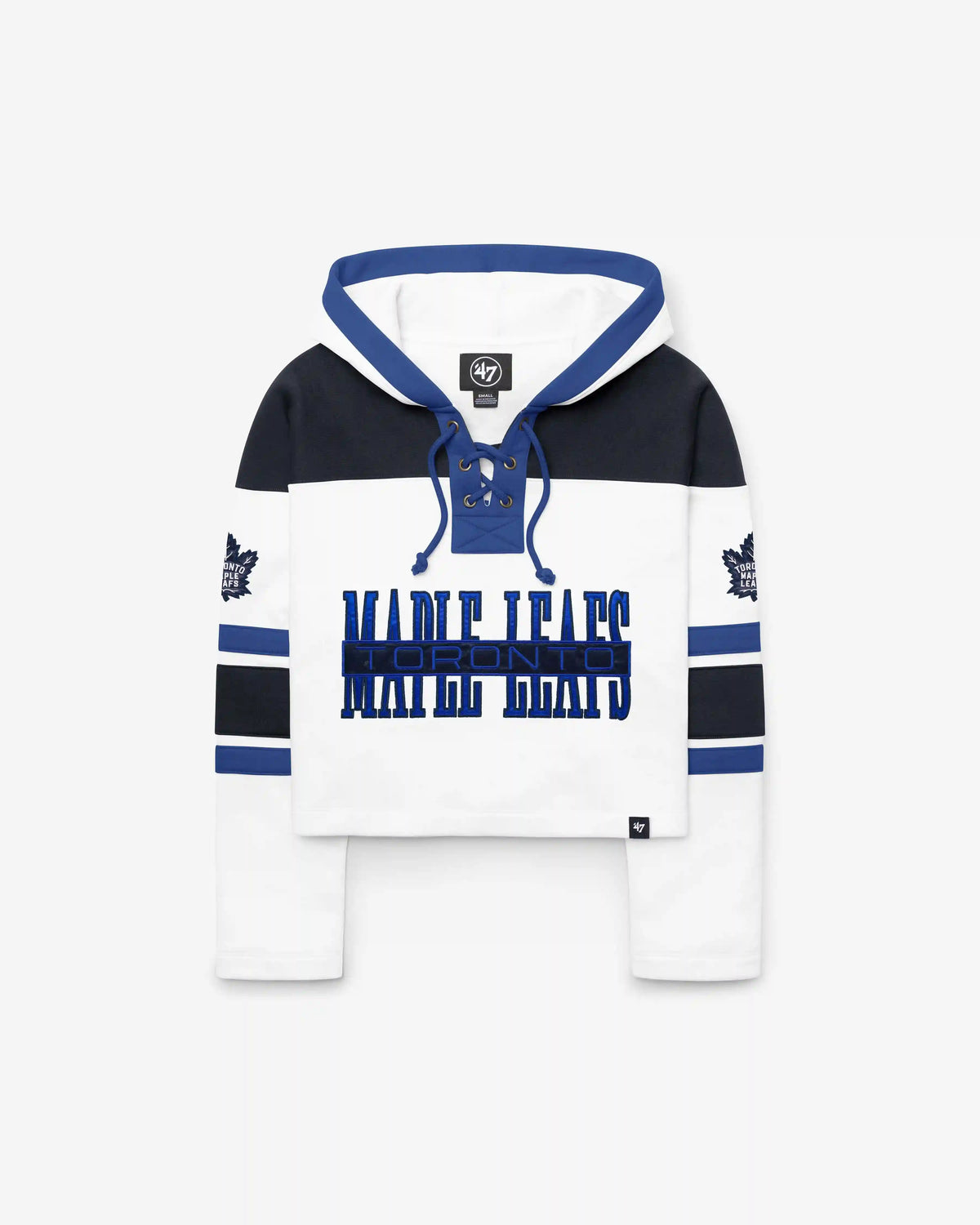 TORONTO MAPLE LEAFS CUT THRU CROPPED '47 WOMEN'S SUPERIOR LACER HOOD