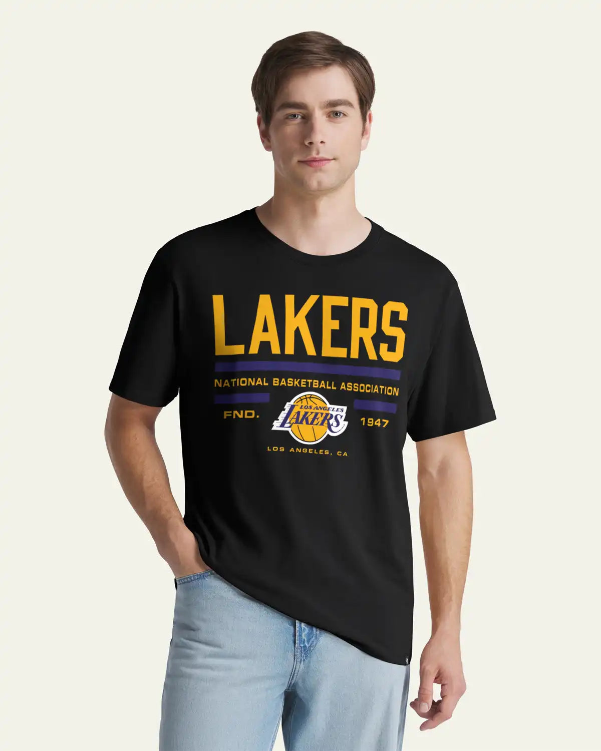 LOS ANGELES LAKERS STACK BLOCK '47 EVERYDAY TEE