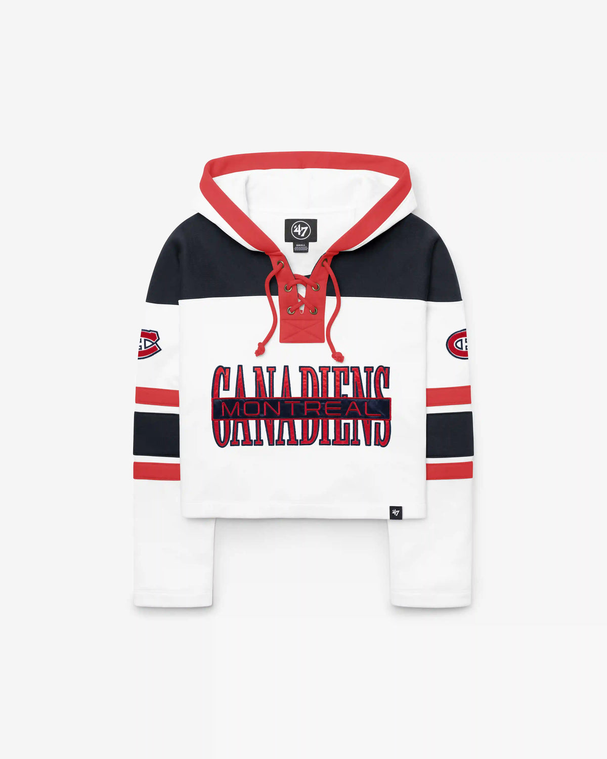 MONTREAL CANADIENS CUT THRU CROPPED '47 WOMEN'S SUPERIOR LACER HOOD