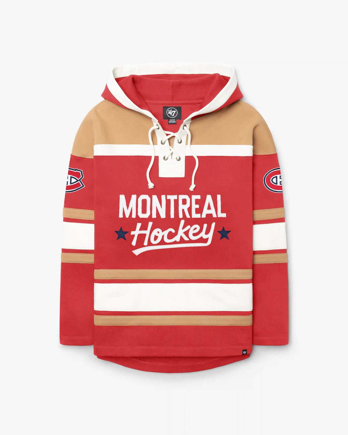 MONTREAL CANADIENS BLOCK SCRIPT SUPERIOR '47 LACER HOOD