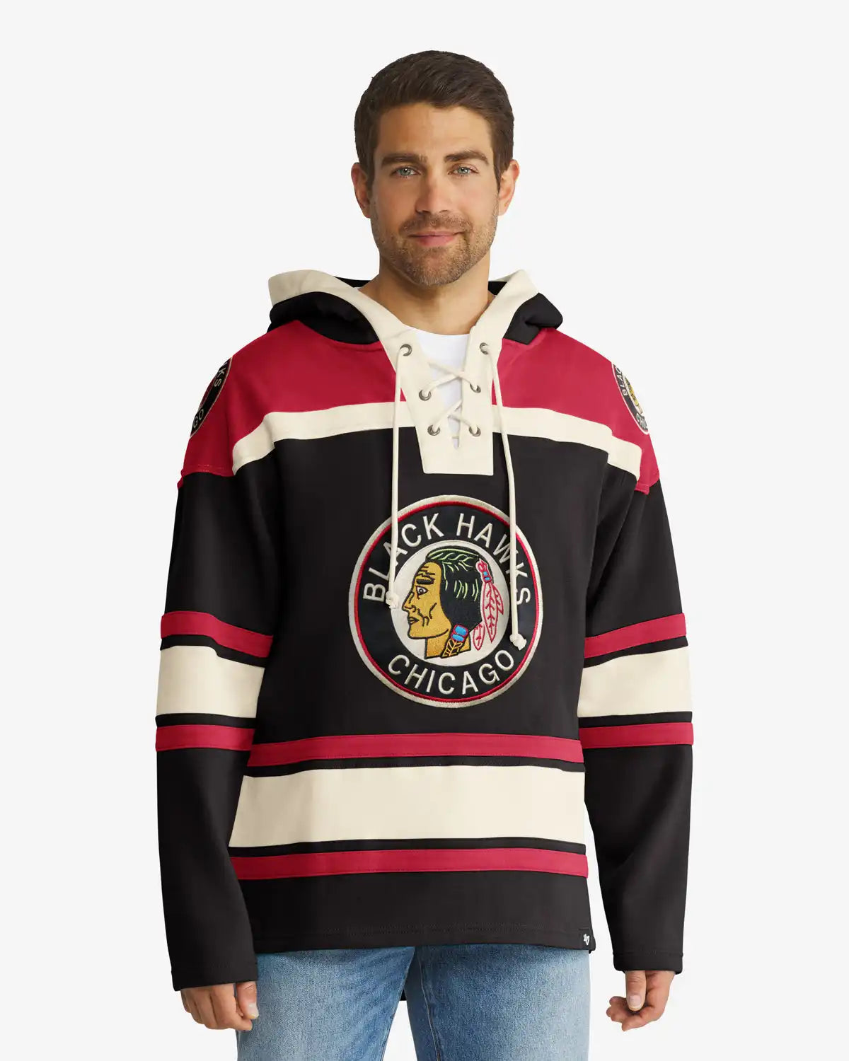 CHICAGO BLACKHAWKS VINTAGE SUPERIOR '47 LACER HOOD