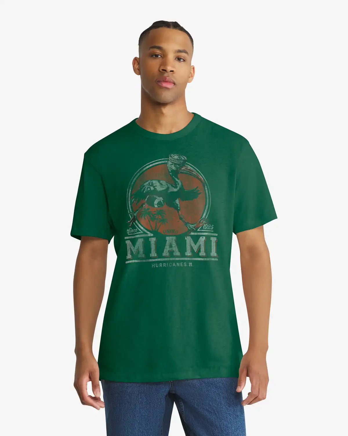 MIAMI HURRICANES VINTAGE EMBLEM MARK '47 SCRUM TEE