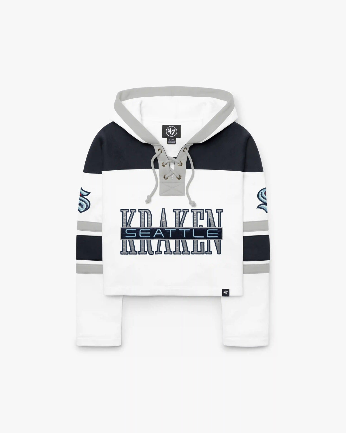 SEATTLE KRAKEN CUT THRU CROPPED '47 WOMEN'S SUPERIOR LACER HOOD