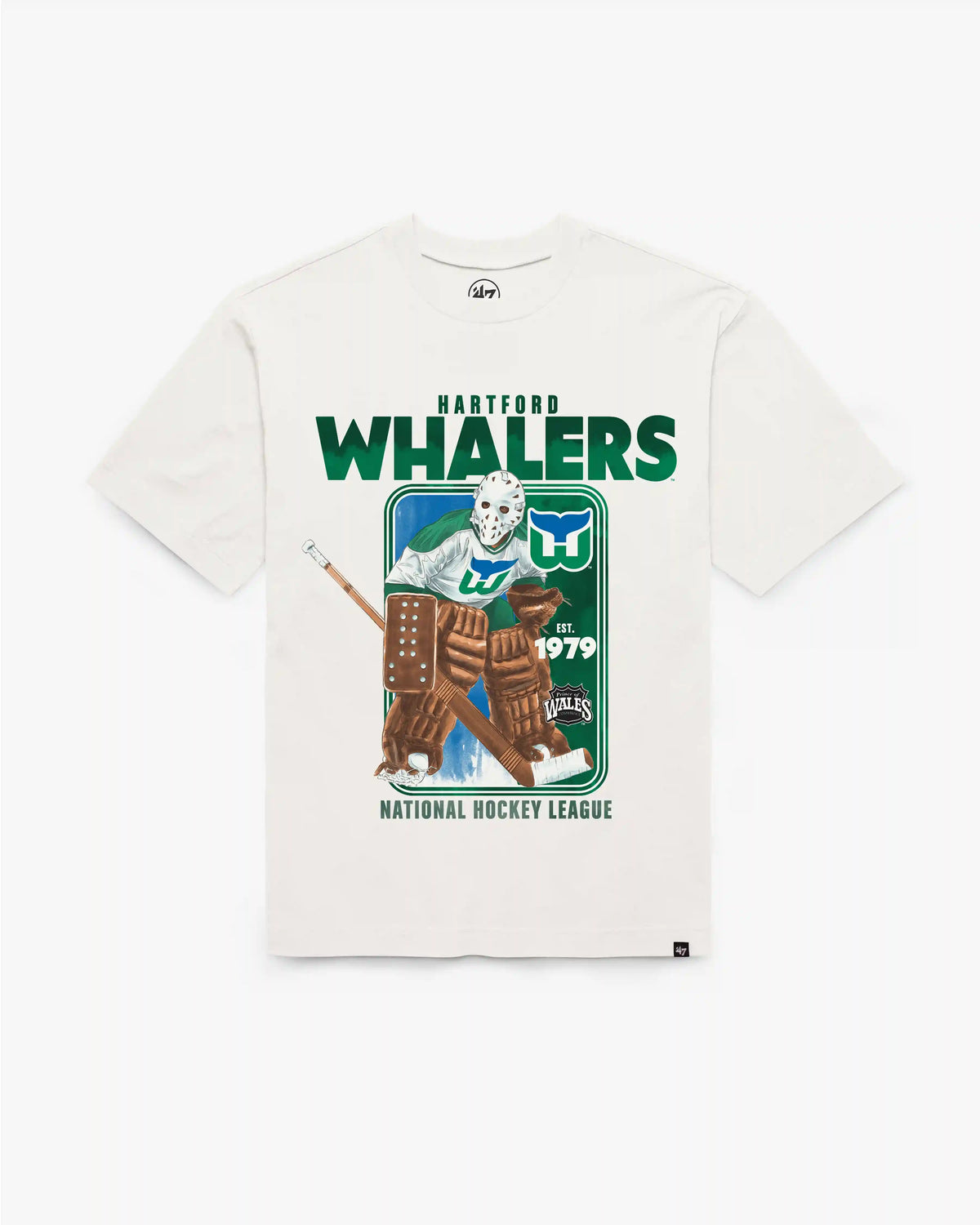 HARTFORD WHALERS VINTAGE PLAYBRUSH '47 FOUNDATION TEE