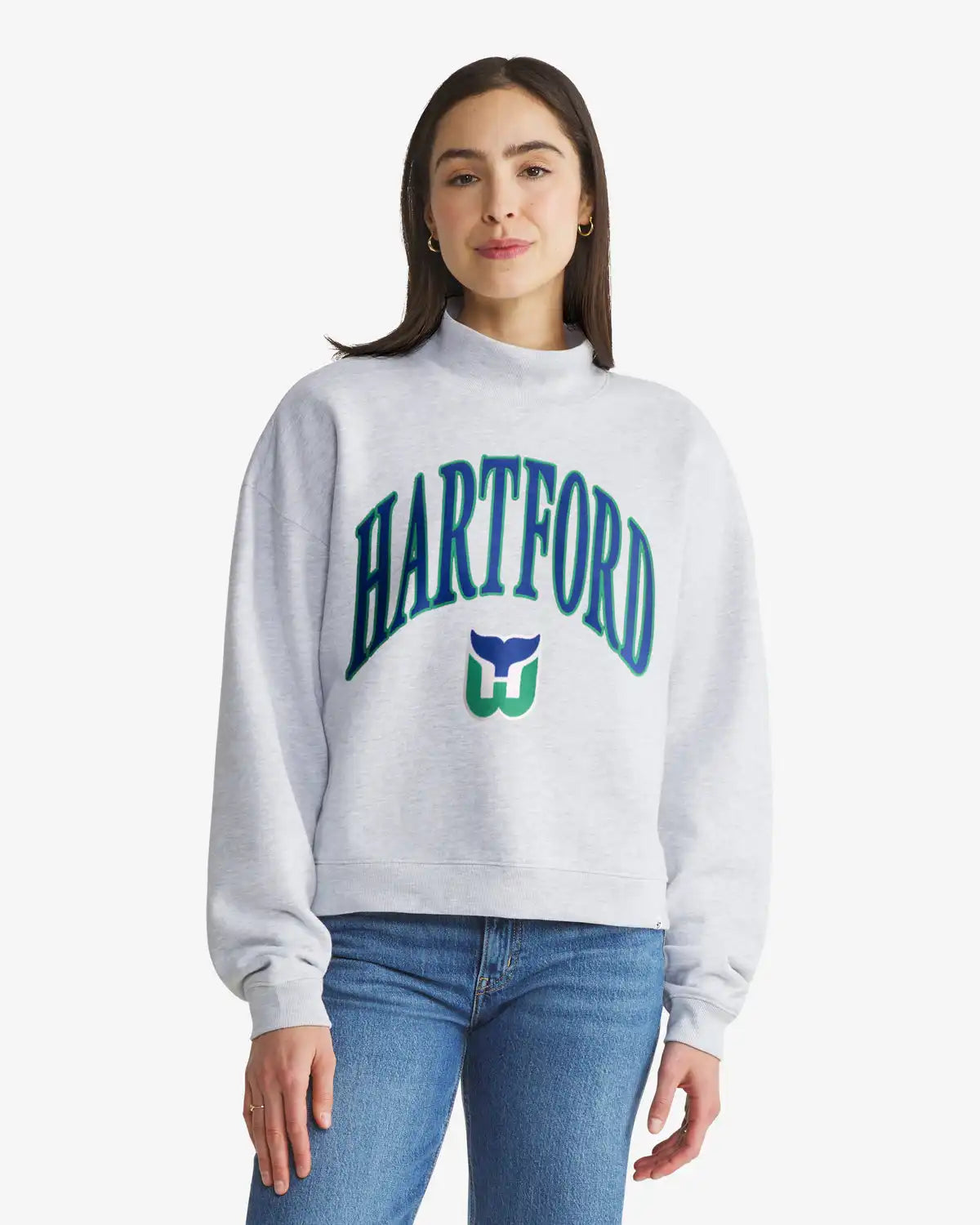 HARTFORD WHALERS VINTAGE VANTAGE '47 WOMEN'S MOCK NECK PULLOVER