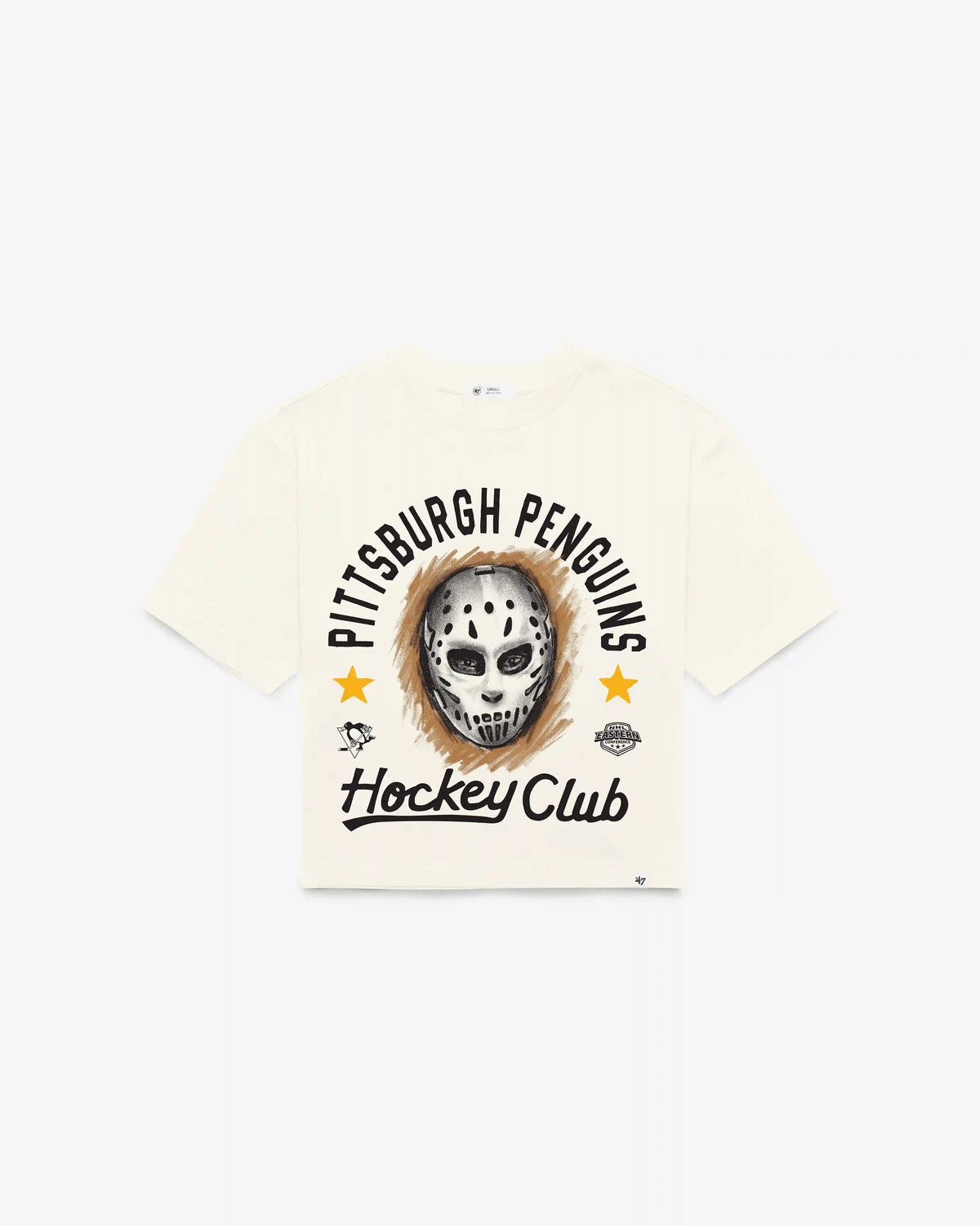 PITTSBURGH PENGUINS ARCH MASK '47 FOUNDATION CROP TEE WOMENS