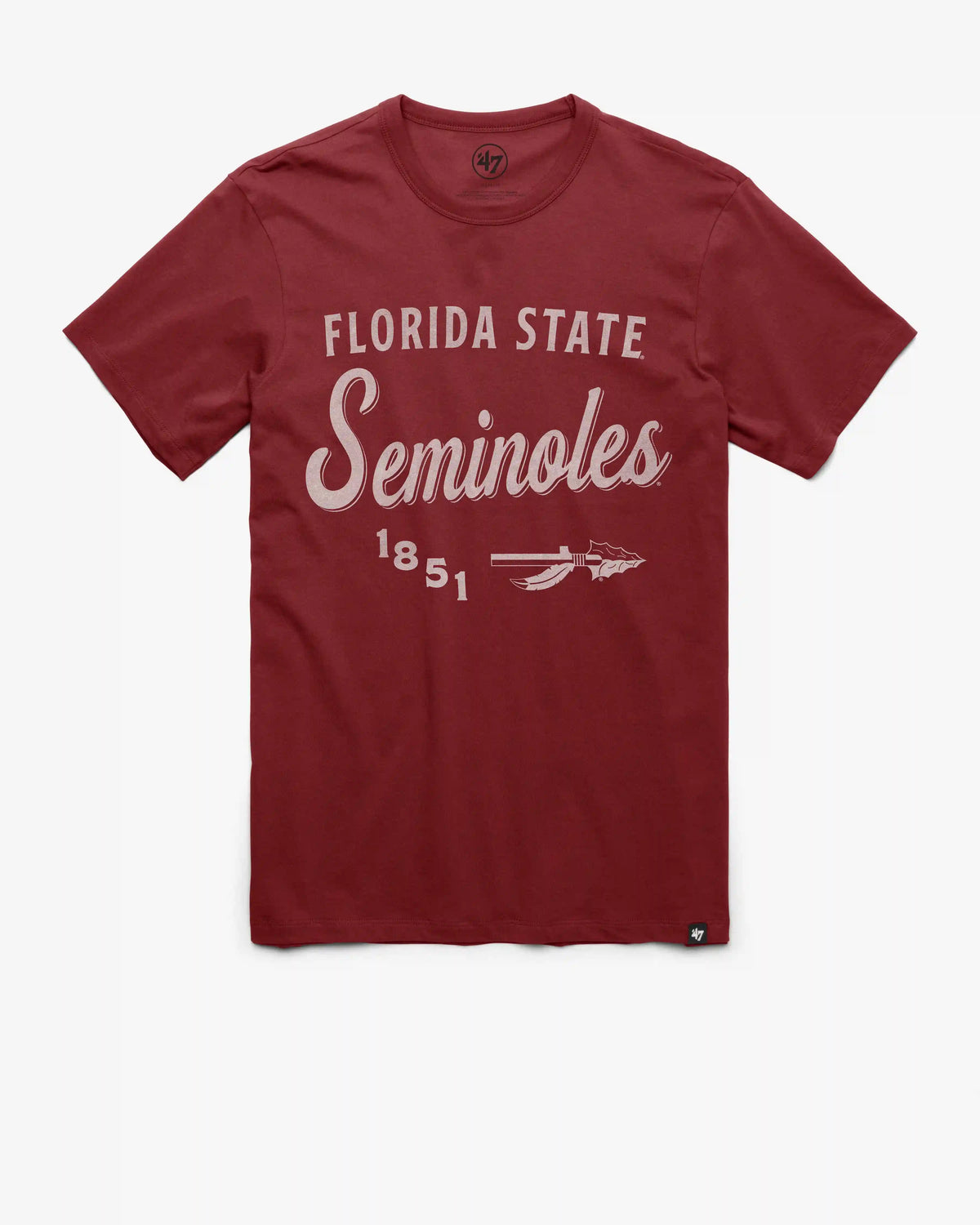 FLORIDA STATE SEMINOLES VINTAGE DIAG SCRIPT '47 FRANKLIN TEE