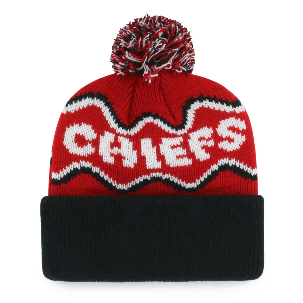 KANSAS CITY CHIEFS SQUIGGLE SCRIPT '47 KID'S CUFF KNIT