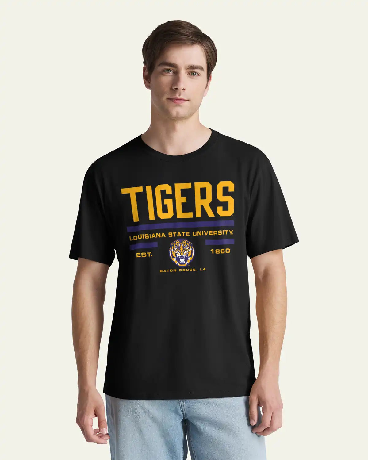 LOUISIANA STATE TIGERS LSU STACK BLOCK '47 EVERYDAY TEE
