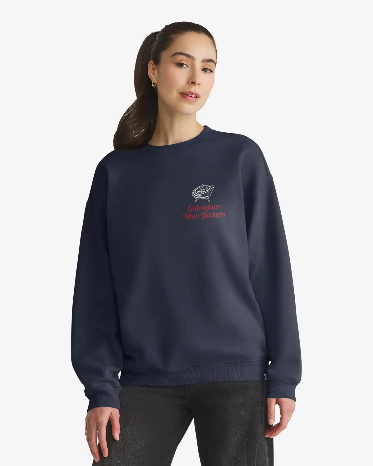 COLUMBUS BLUE JACKETS SHOUT IT OUT '47 WOMEN'S OVERSIZED CREW