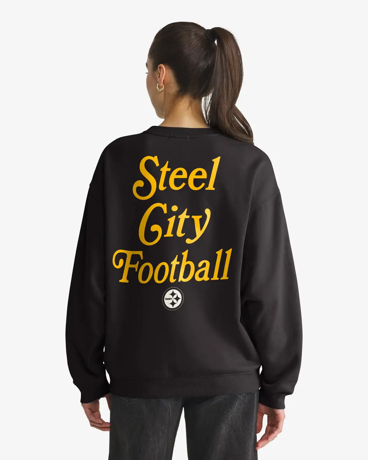 PITTSBURGH STEELERS SHOUT IT OUT '47 OVERSIZED CREW WOMENS
