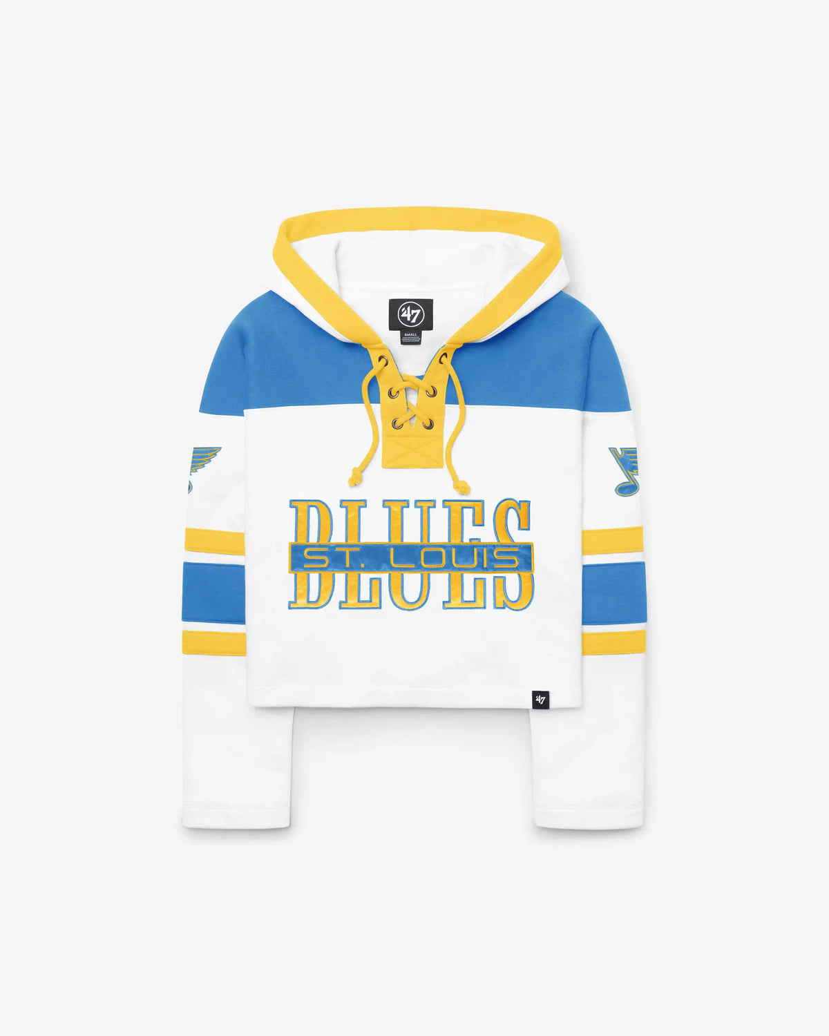 ST LOUIS BLUES CUT THRU CROPPED '47 WOMEN'S SUPERIOR LACER HOOD