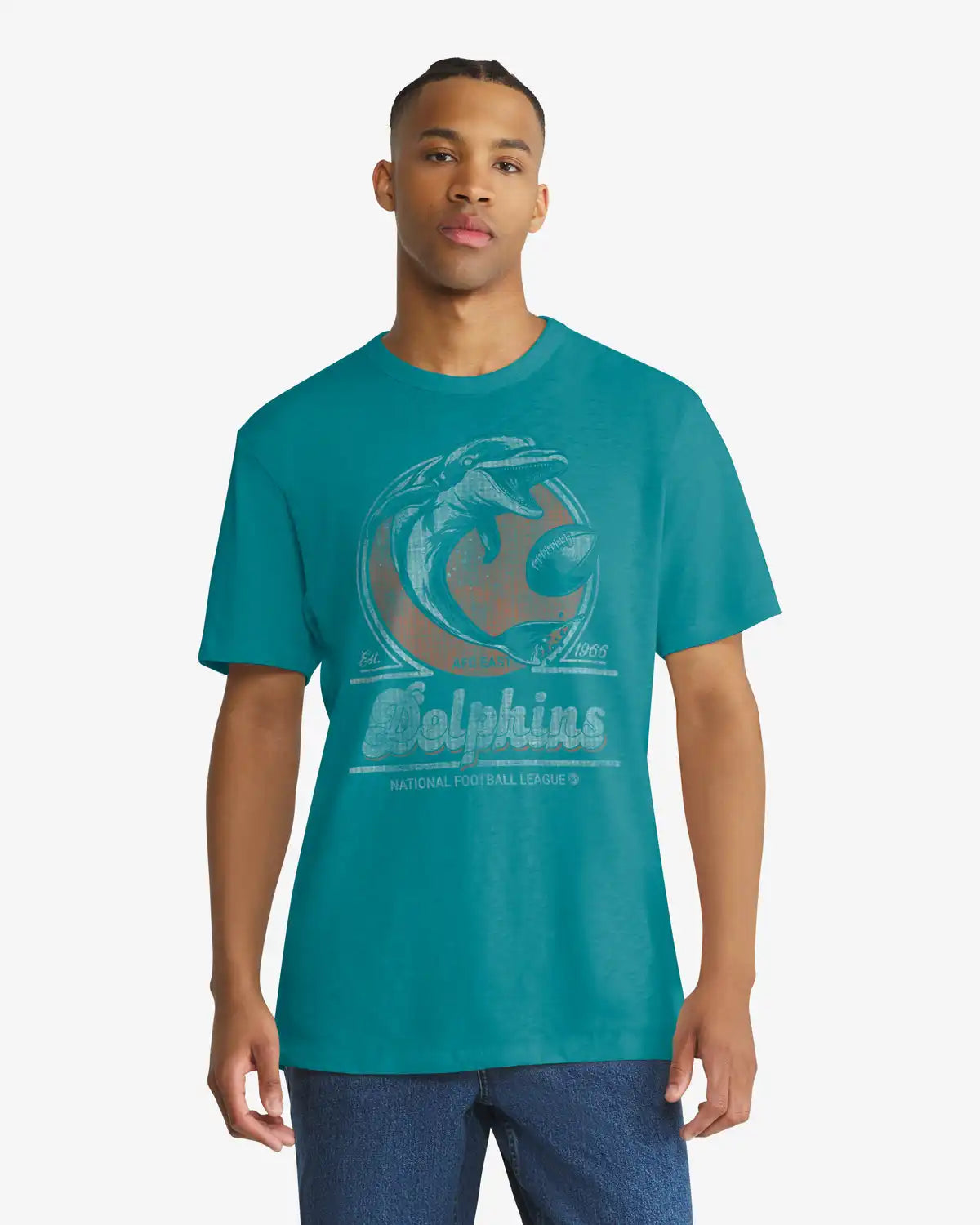 MIAMI DOLPHINS HISTORIC EMBLEM MARK '47 SCRUM TEE