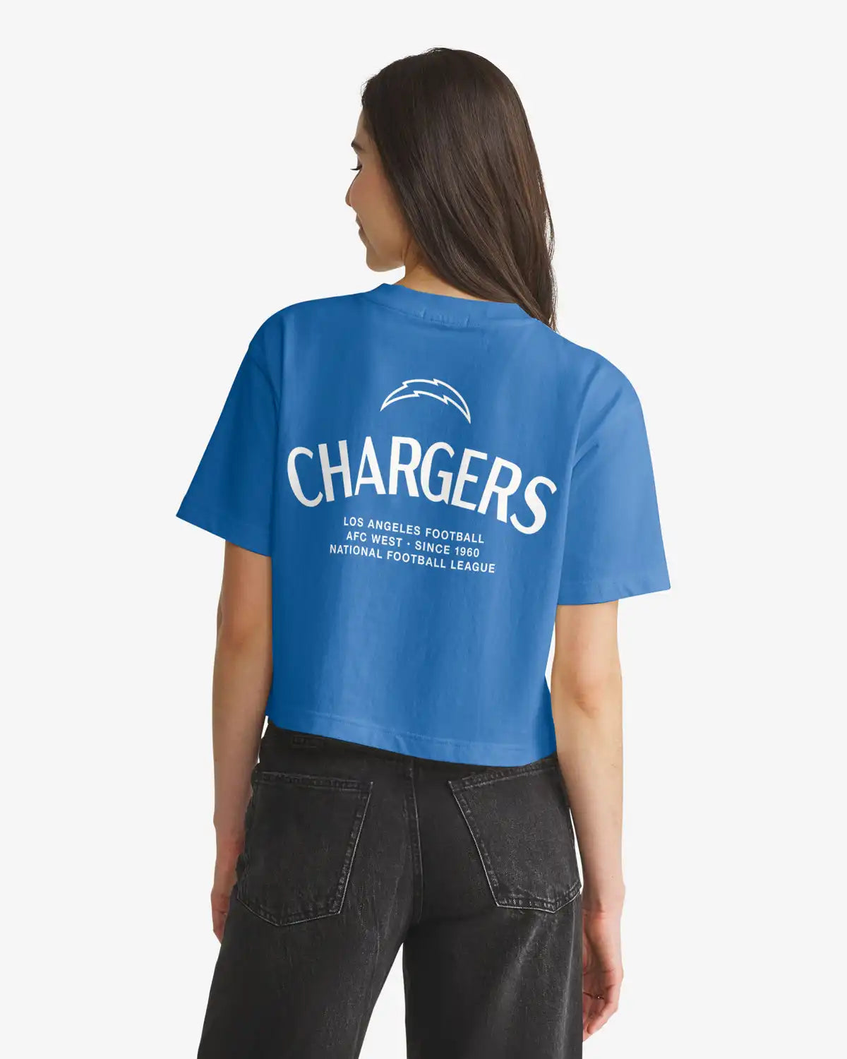 LOS ANGELES CHARGERS HADRIAN '47 FOUNDATION CROP TEE WOMENS