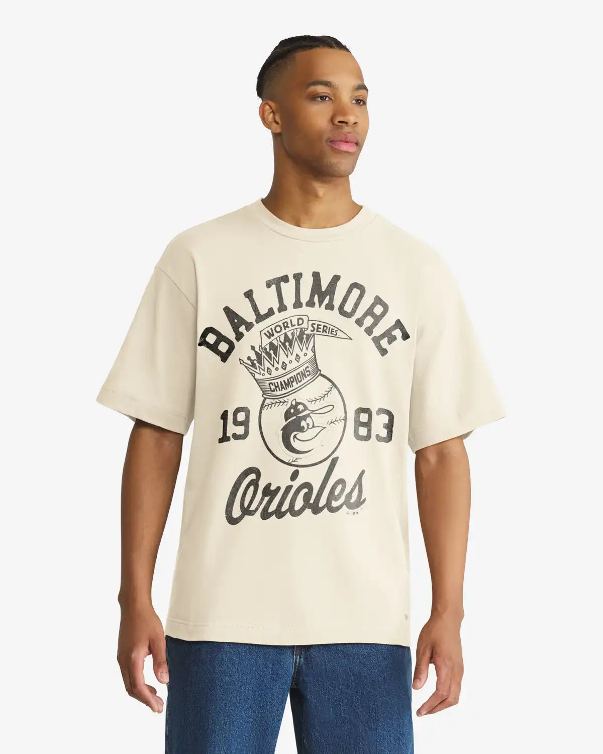 BALTIMORE ORIOLES COOPERSTOWN WORLD SERIES CROWNED '47 FOUNDATION TEE