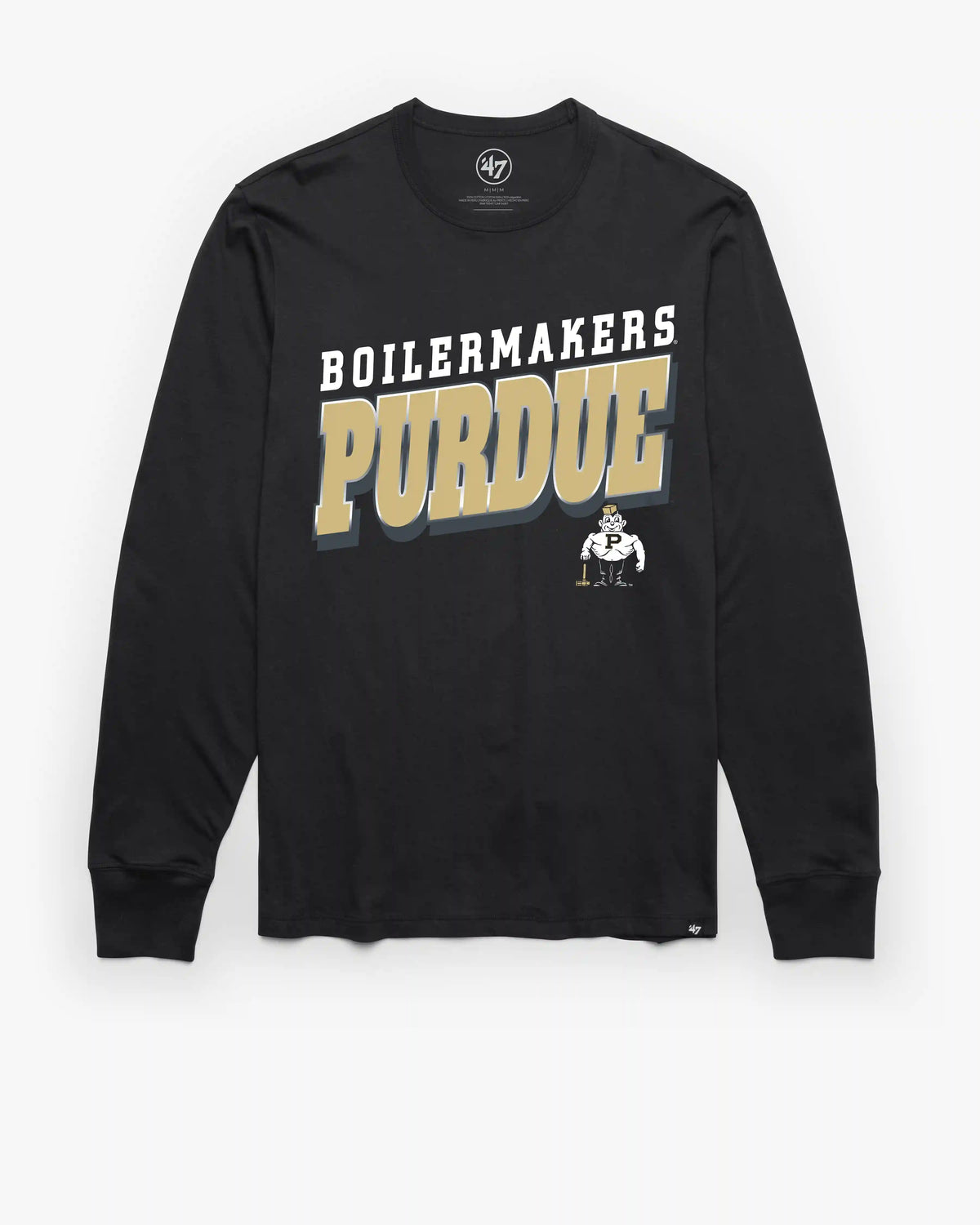 PURDUE BOILERMAKERS VINTAGE POLISHED '47 FRANKLIN LONG SLEEVE TEE