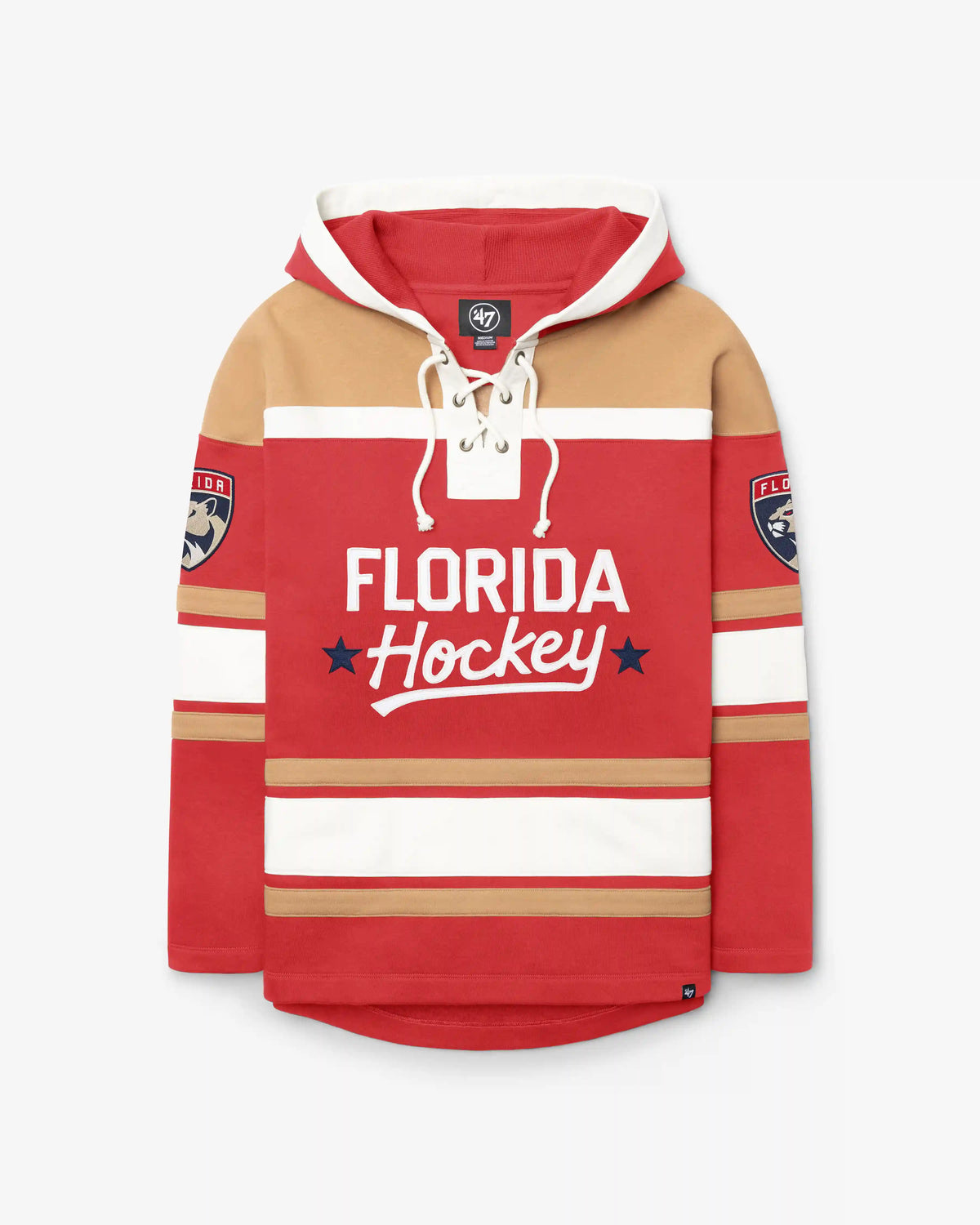 FLORIDA PANTHERS BLOCK SCRIPT SUPERIOR '47 LACER HOOD